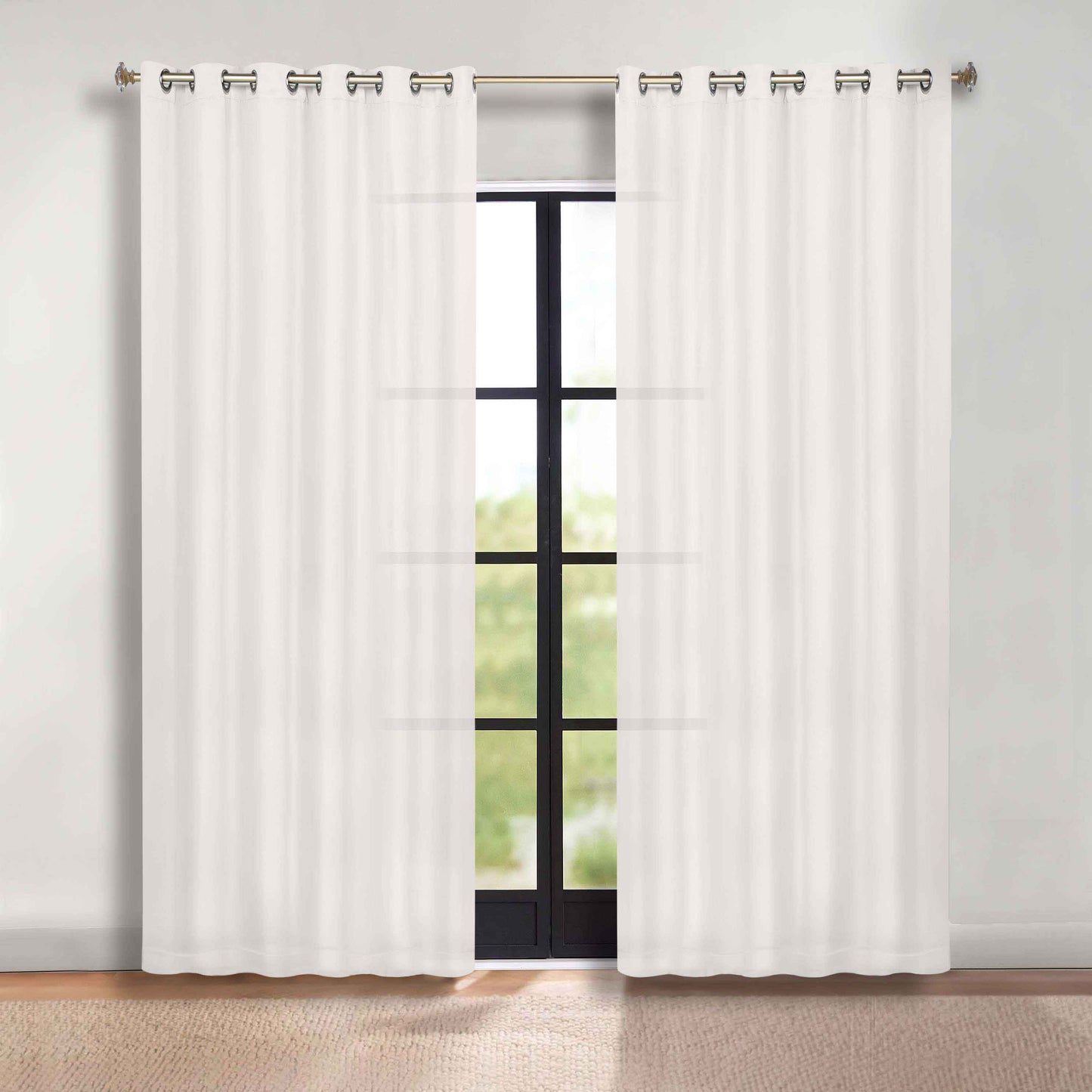 Classic Modern Solid Room Darkening Blackout Curtain Panels. Set of 2