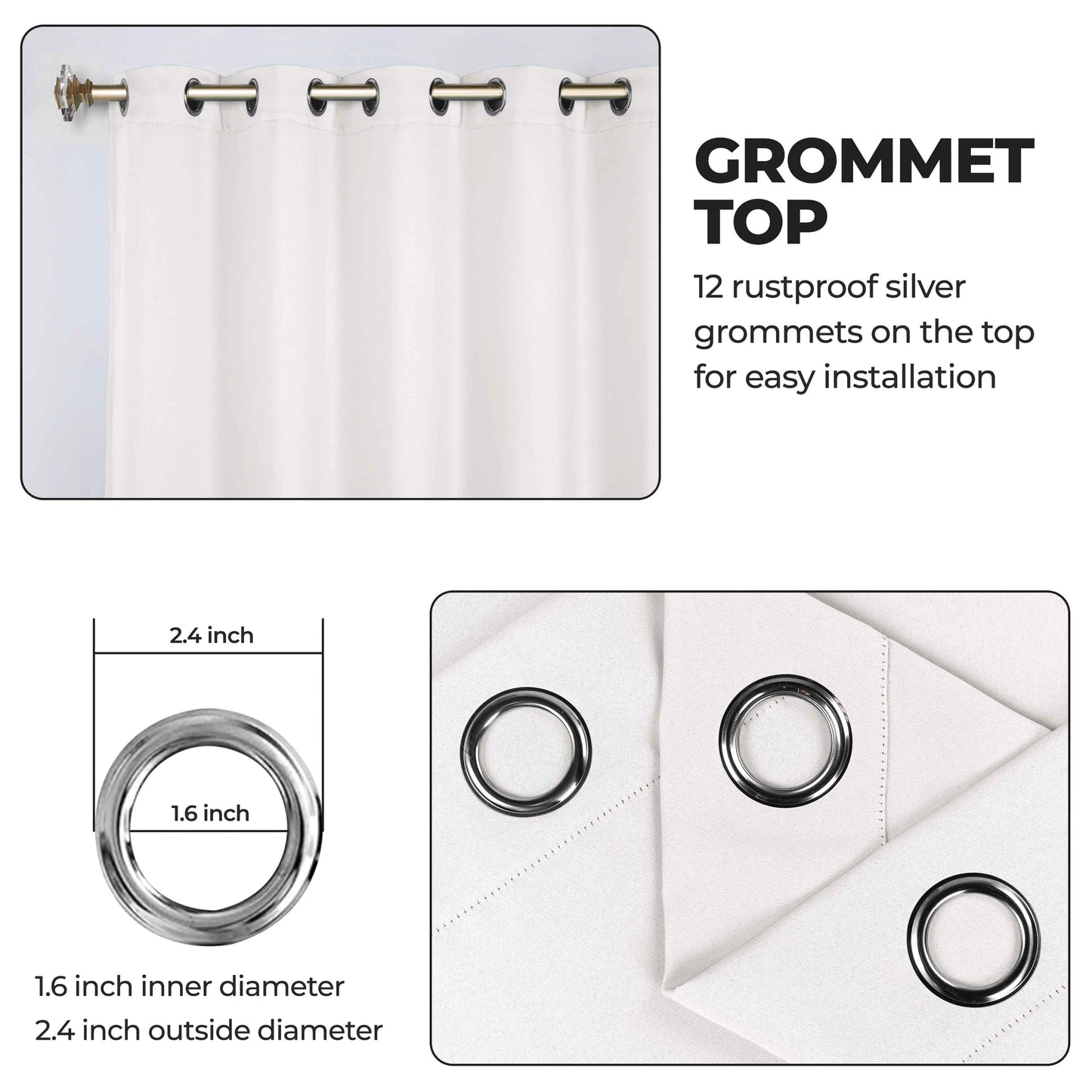 Classic Modern Solid Room Darkening Blackout Curtain Panels. Set of 2