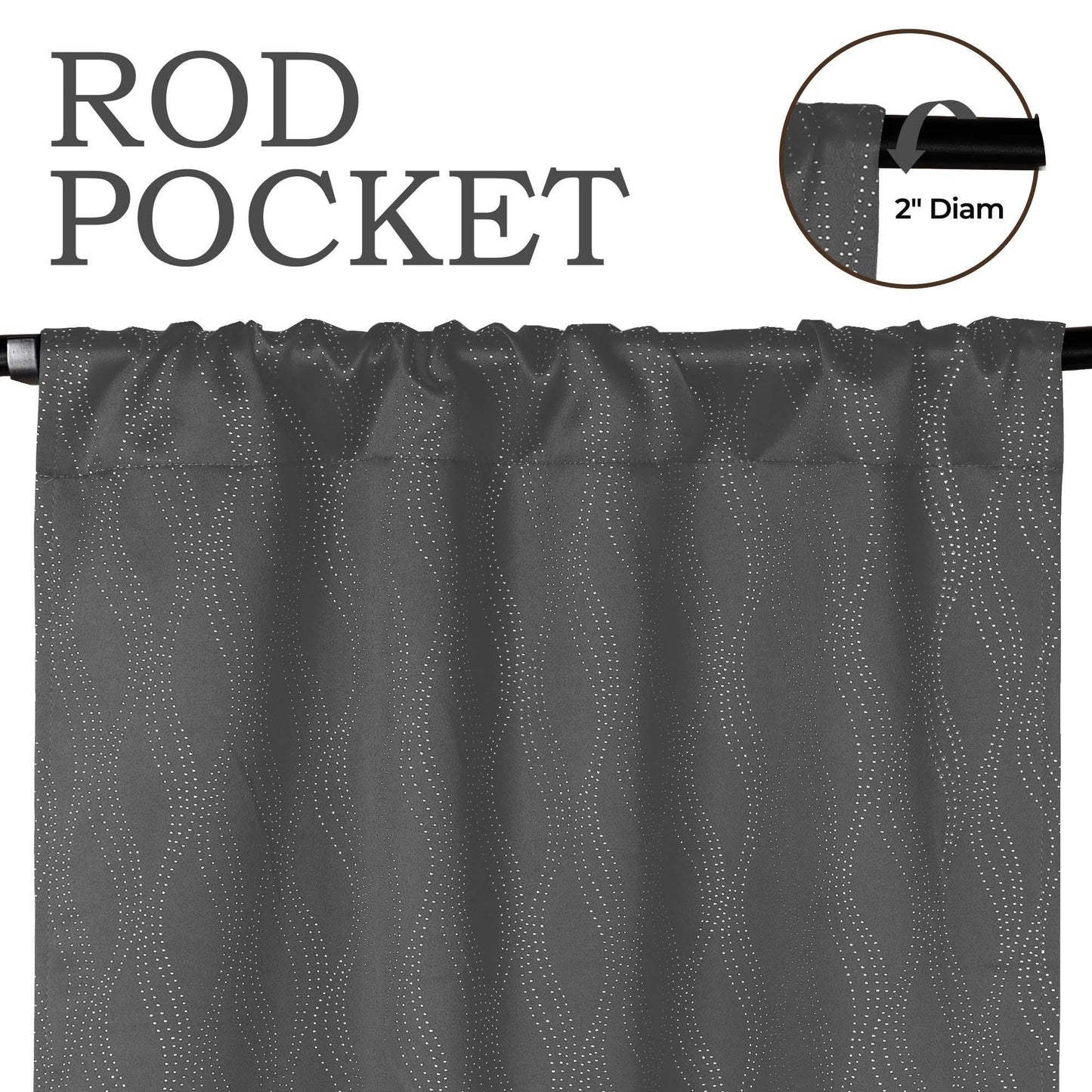 Zuri Textured Waves Room Darkening Blackout Curtains. Set of 2