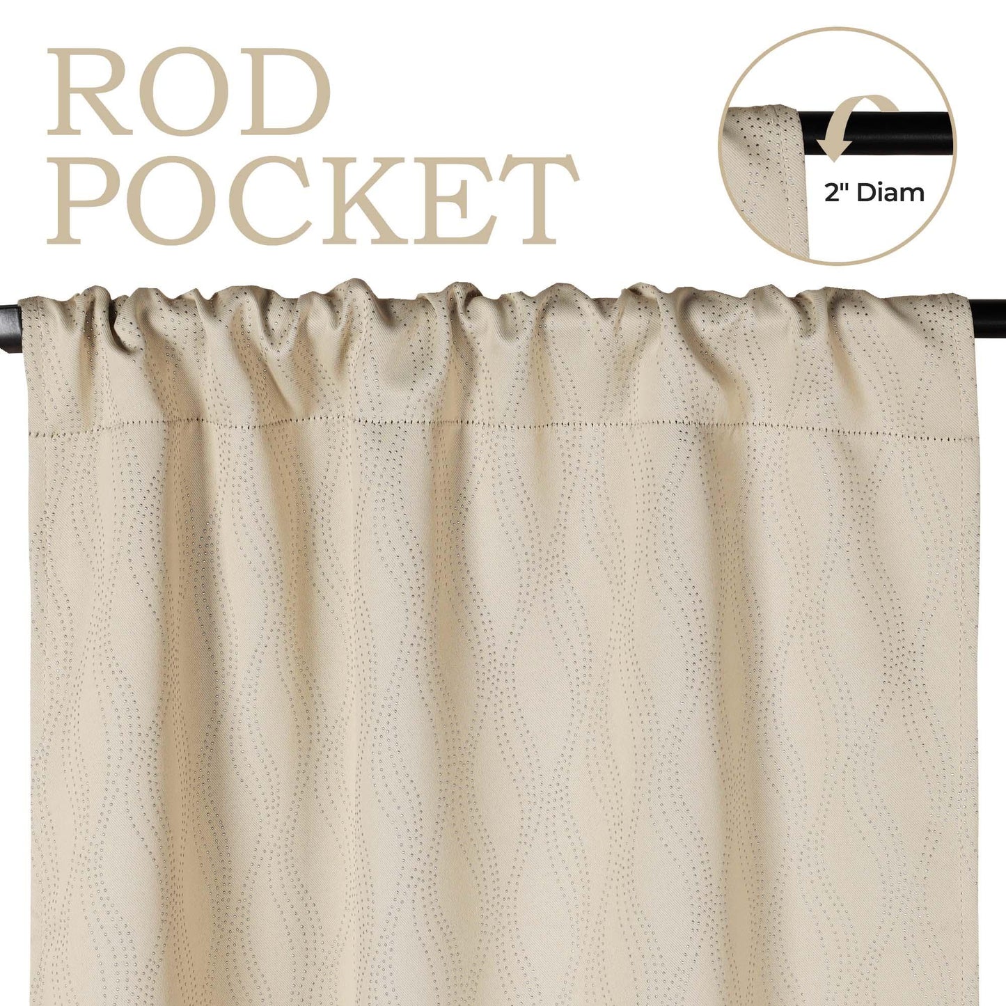 Zuri Textured Waves Room Darkening Blackout Curtains. Set of 2