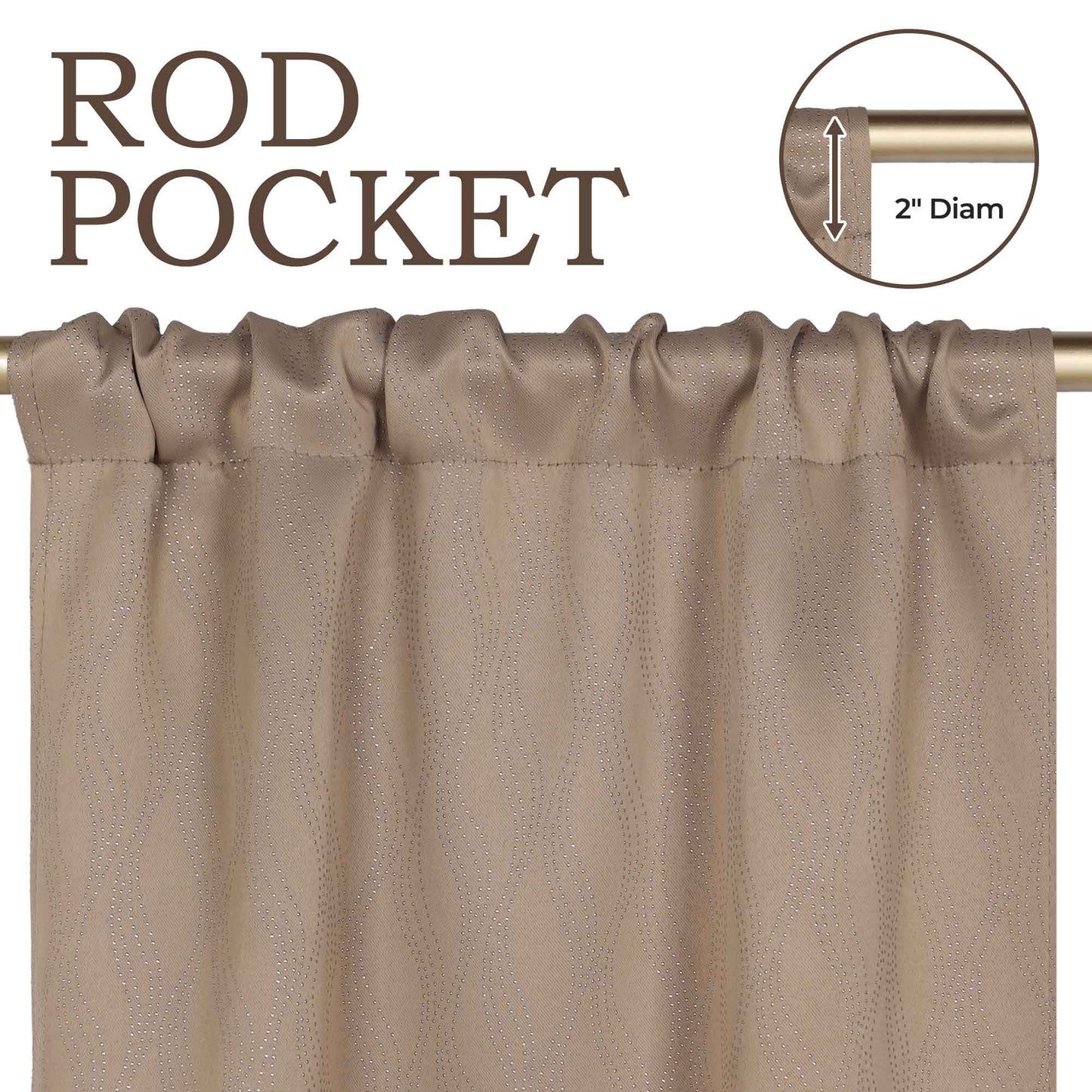 Zuri Textured Waves Room Darkening Blackout Curtains. Set of 2