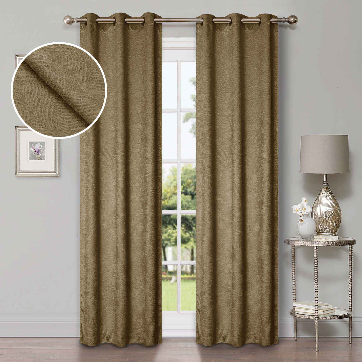 Waverly Geometric Washable Room Darkening Blackout Curtains. Set of 2