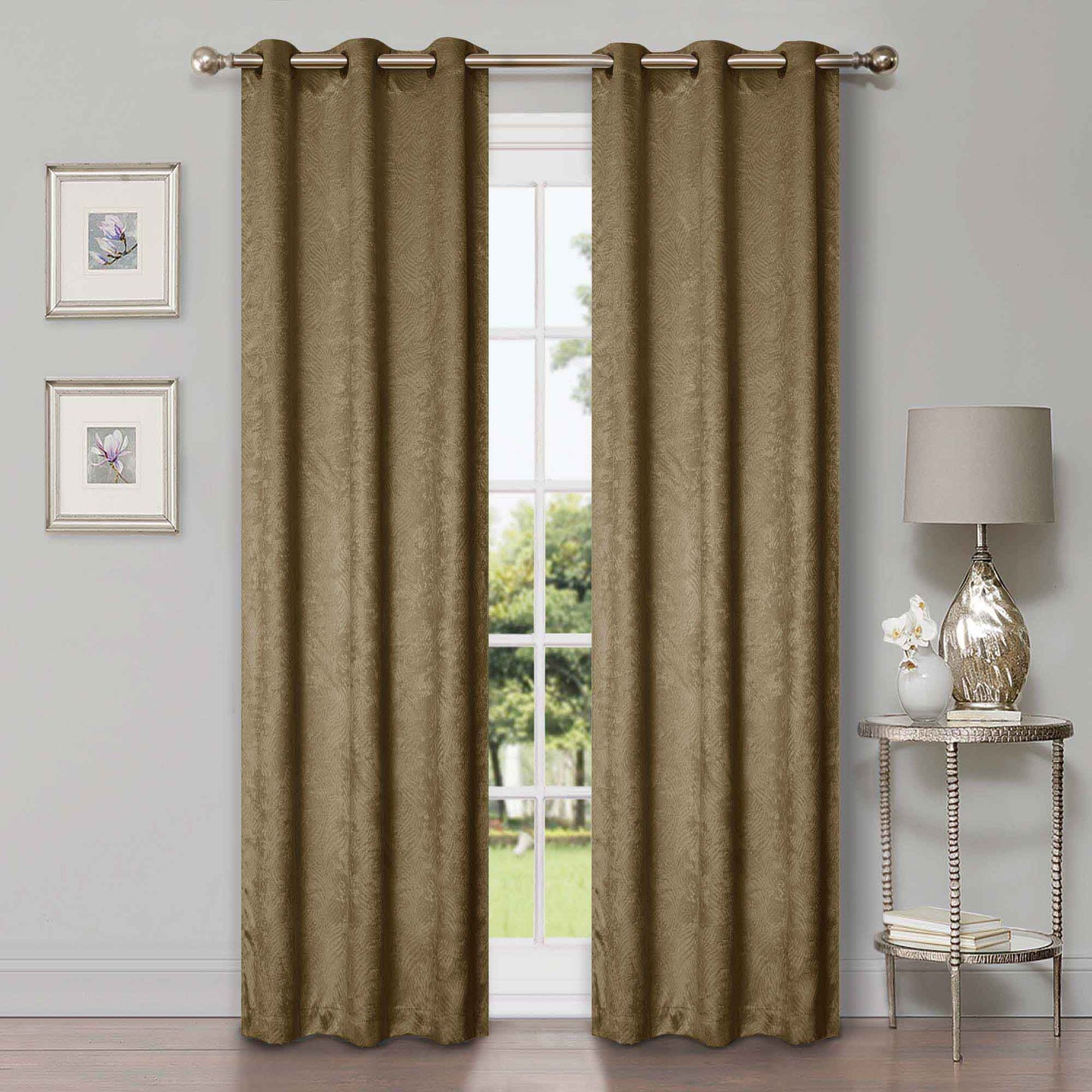 Waverly Geometric Washable Room Darkening Blackout Curtains. Set of 2