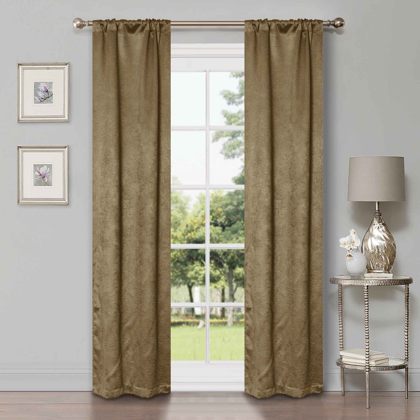 Waverly Geometric Washable Room Darkening Blackout Curtains. Set of 2