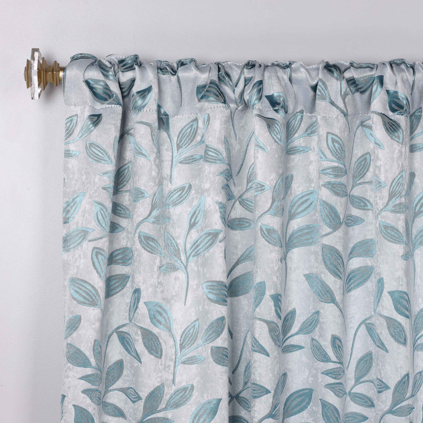 Leaves Room Darkening Back Tabs Blackout Curtain Panels. Set of 2