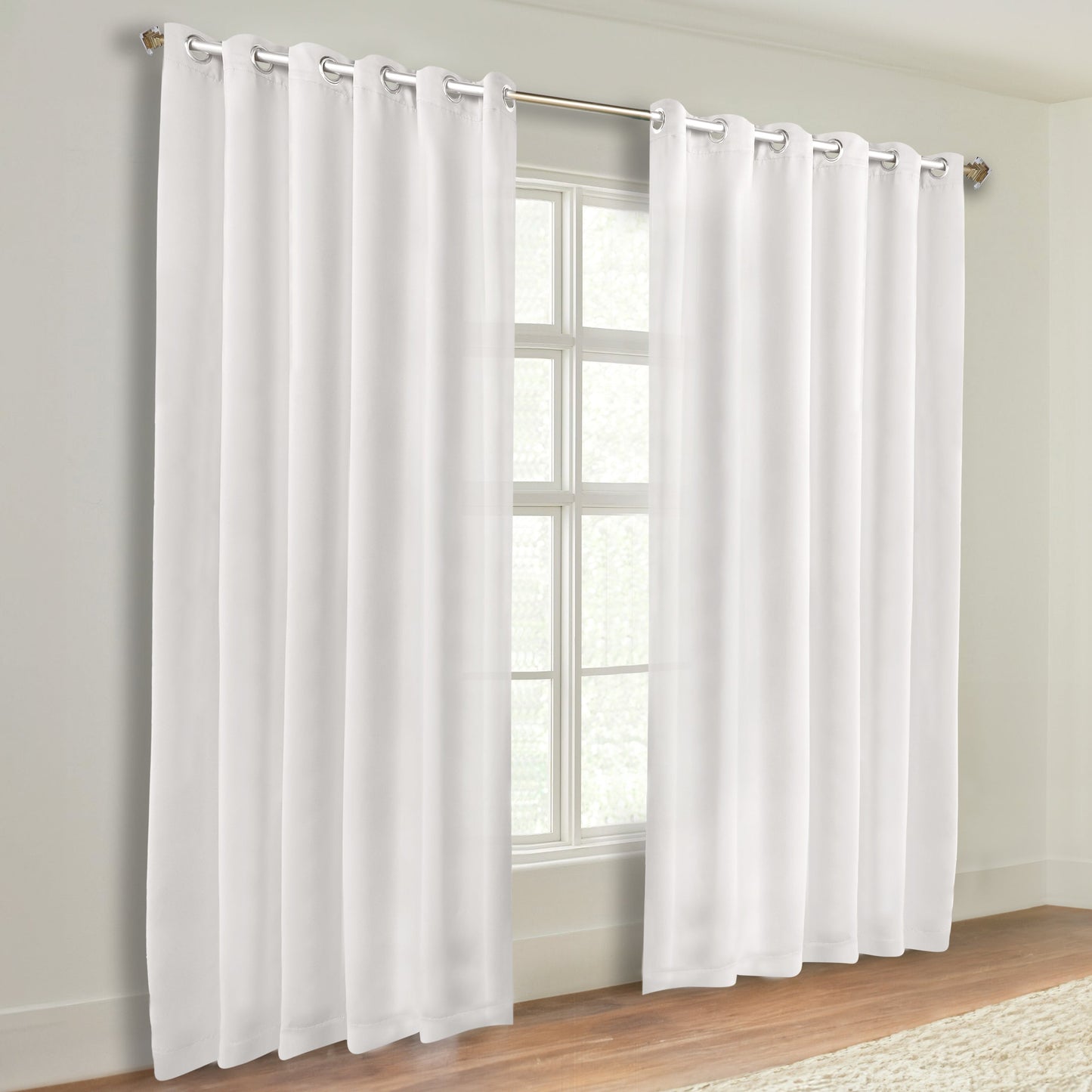Classic Modern Solid Room Darkening Blackout Curtain Panels. Set of 2