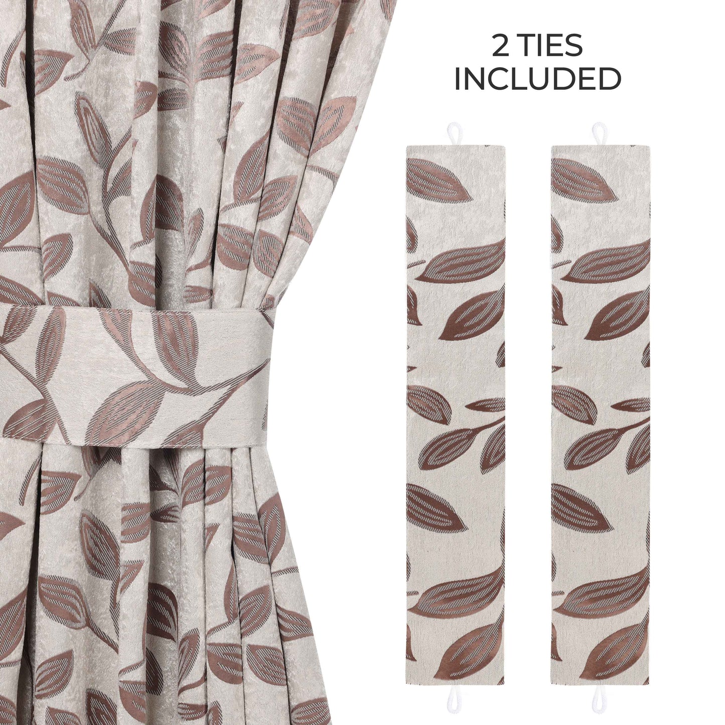 Leaves Room Darkening Washable Blackout Curtain Panels. Set of 2