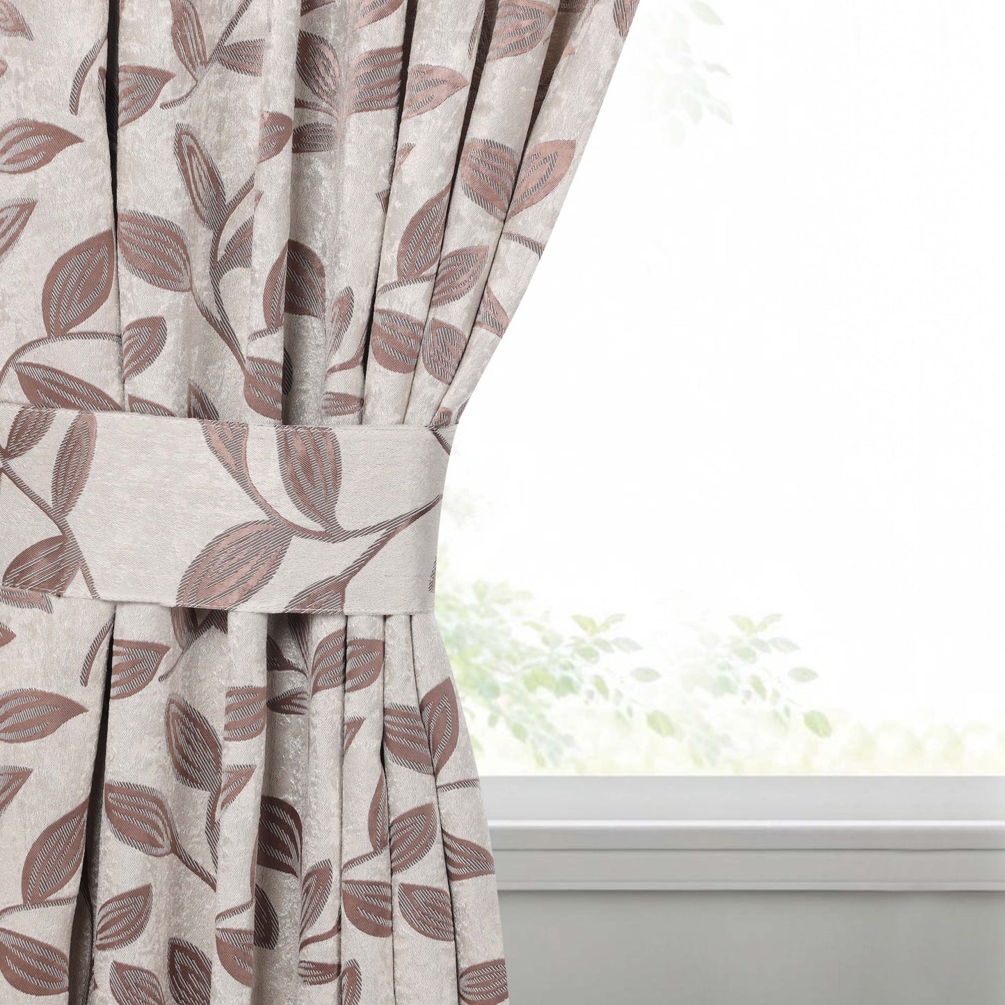 Leaves Room Darkening Washable Blackout Curtain Panels. Set of 2