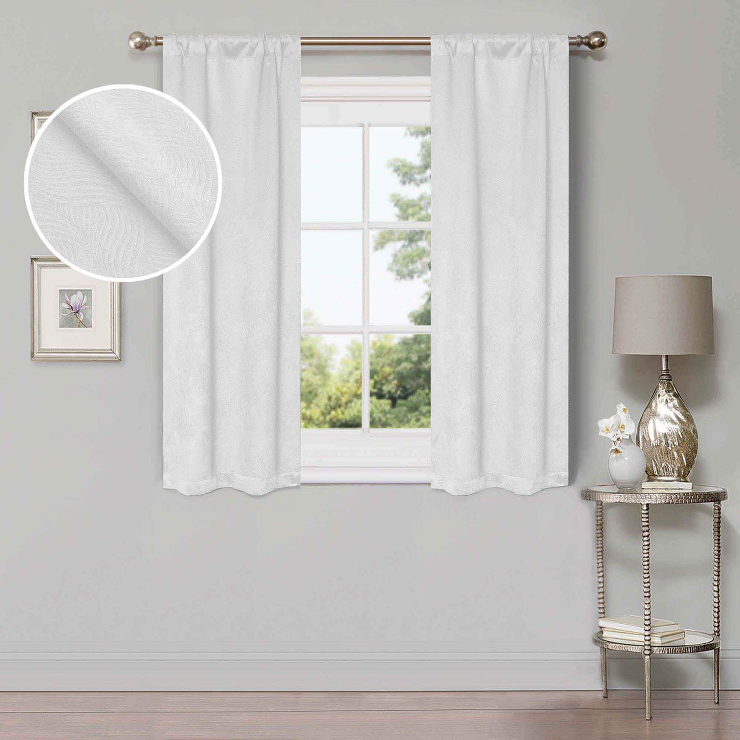 Waverly Geometric Washable Room Darkening Blackout Curtains. Set of 2