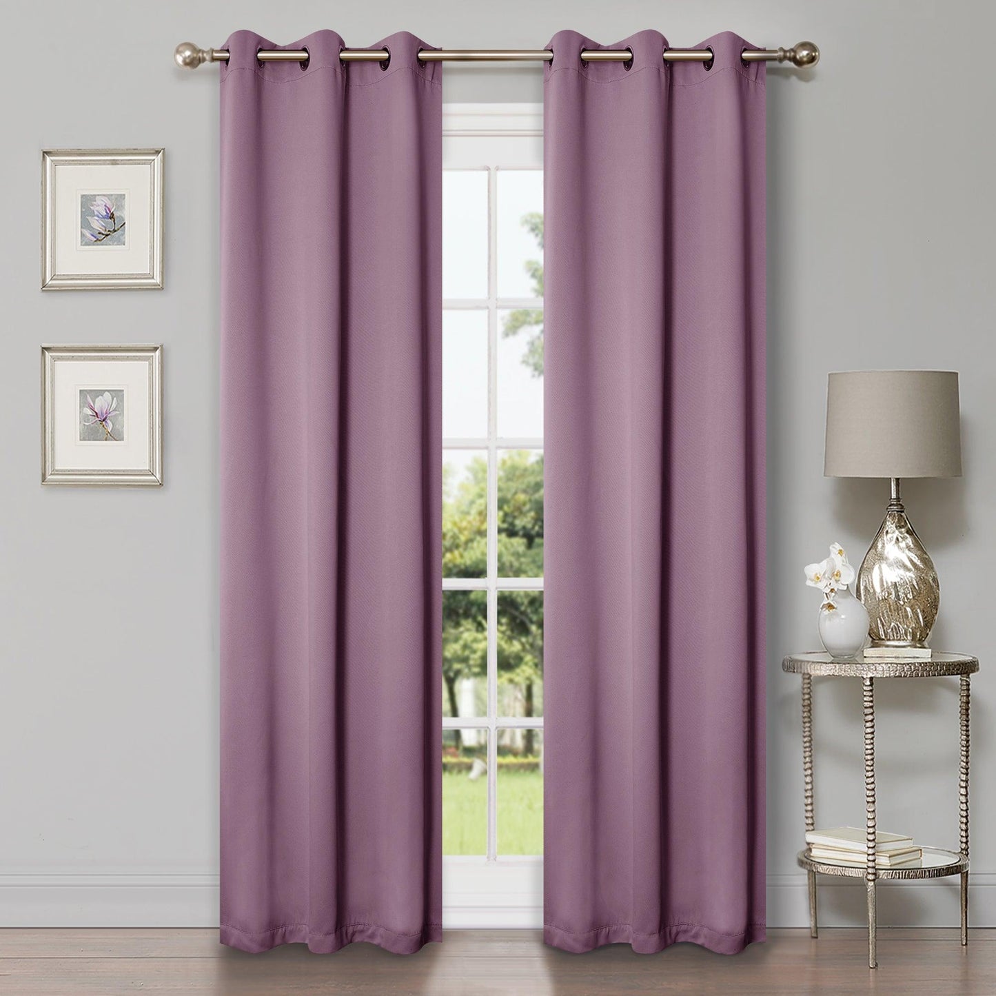 Solid Machine Washable Room Darkening Blackout Curtains. Set of 2