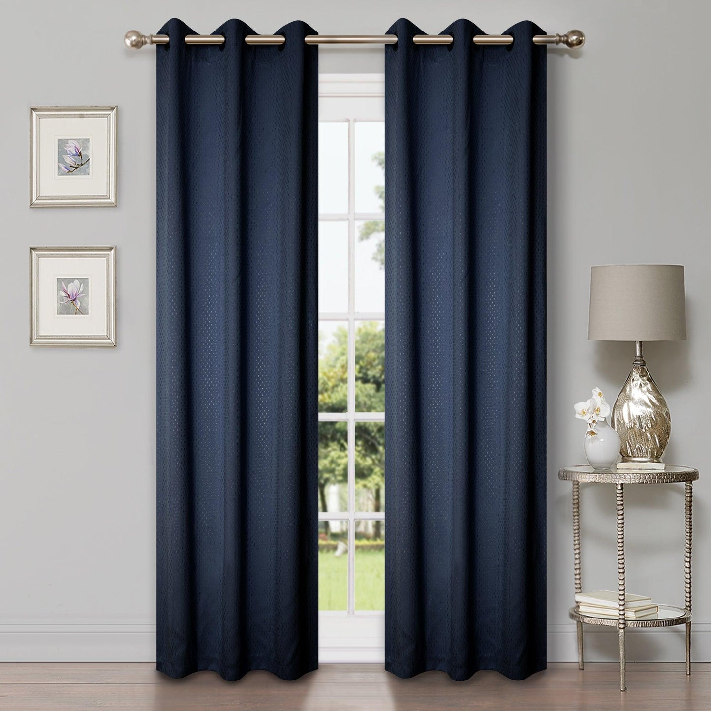 Modern Shimmer Washable Room Darkening Blackout Curtains. Set of 2