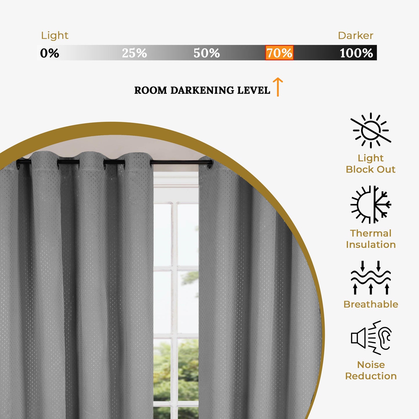 Modern Shimmer Washable Room Darkening Blackout Curtains. Set of 2