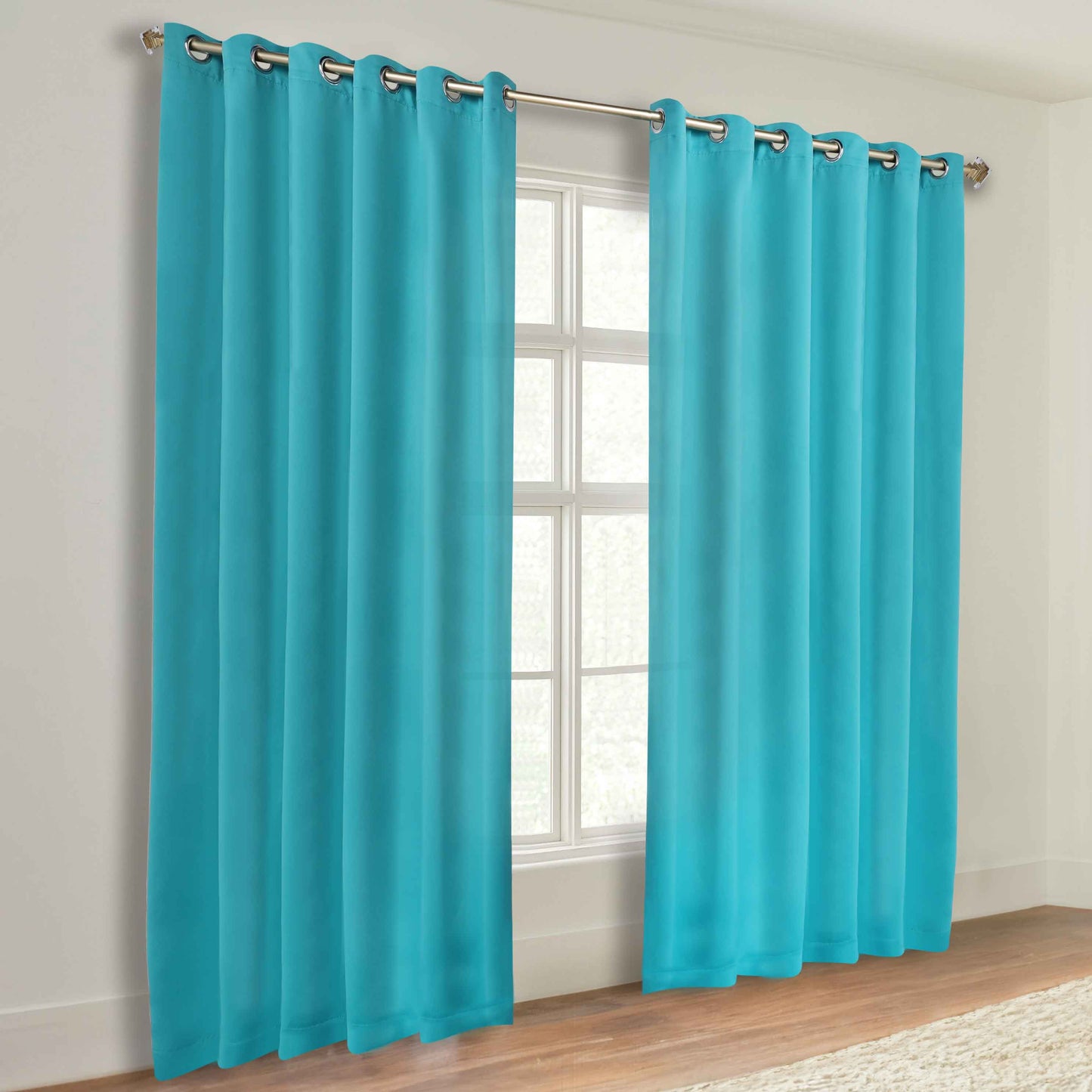 Classic Modern Solid Room Darkening Blackout Curtain Panels. Set of 2