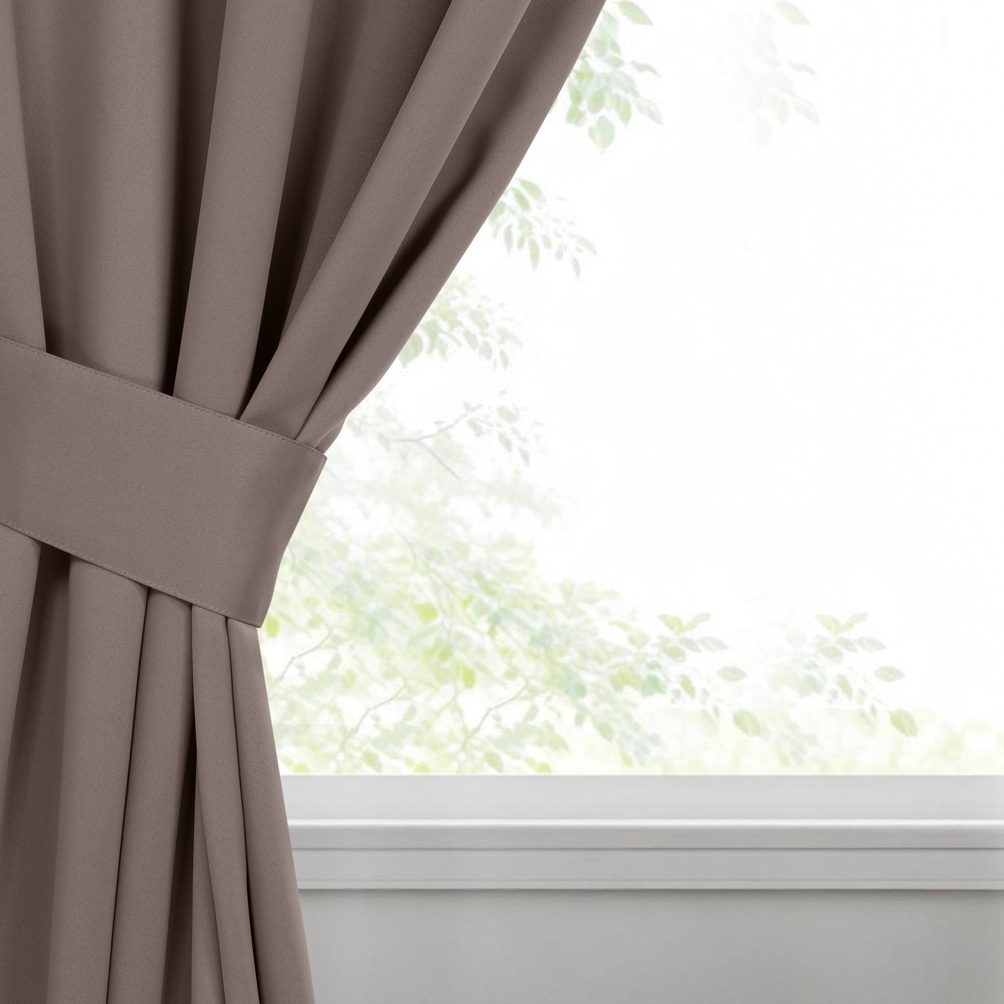 Classic Modern Solid Room Darkening Blackout Curtain Panels. Set of 2