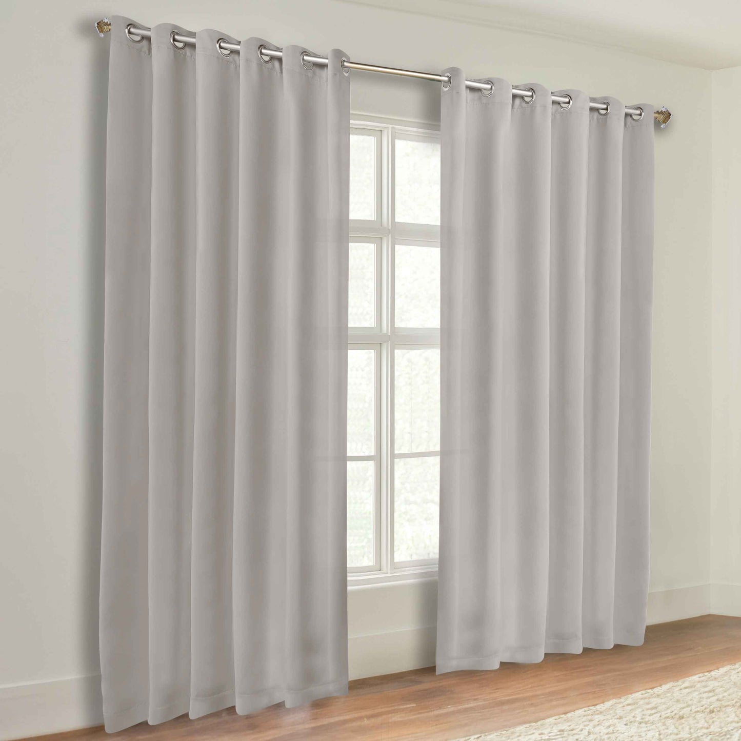 Classic Modern Solid Room Darkening Blackout Curtain Panels. Set of 2