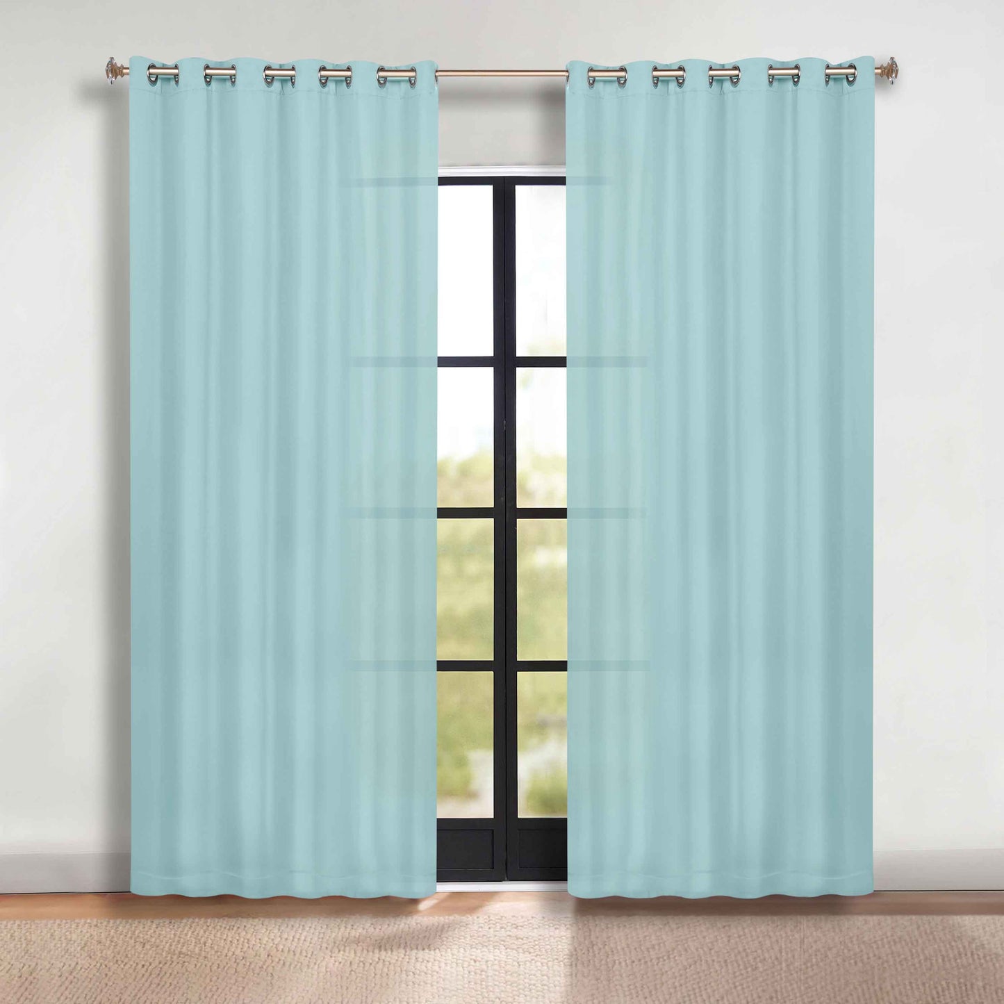 Classic Modern Solid Room Darkening Blackout Curtain Panels. Set of 2