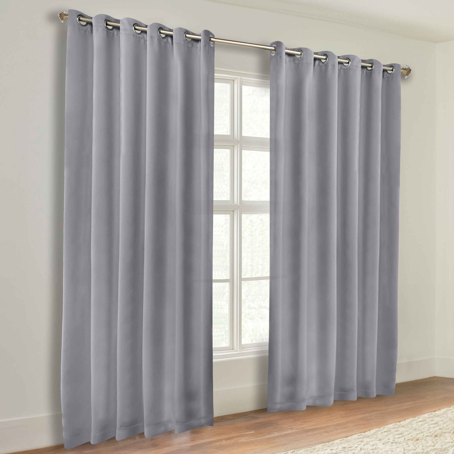Classic Modern Solid Room Darkening Blackout Curtain Panels. Set of 2