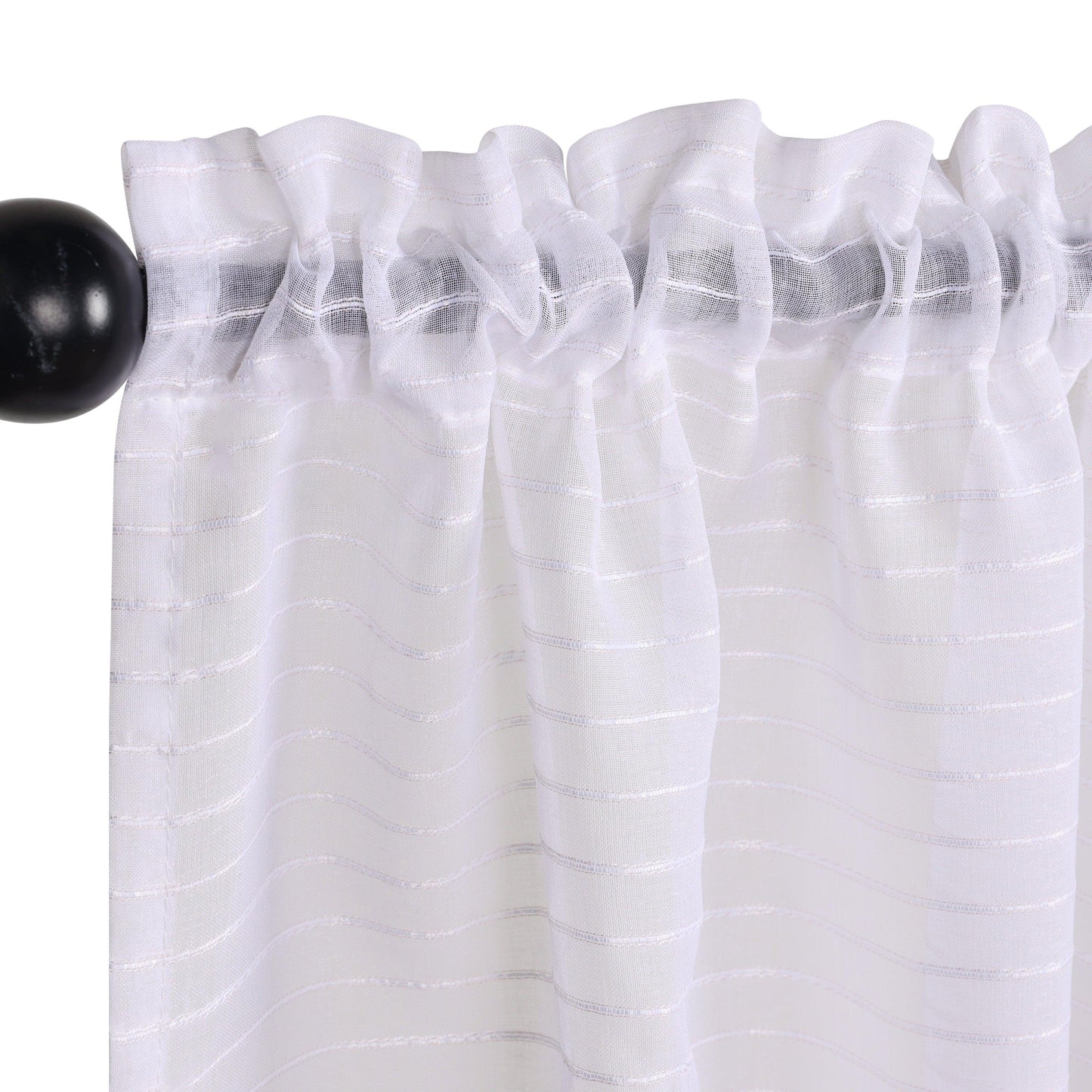 Jackson Striped Sheer Window Curtain Panels. Set of 2