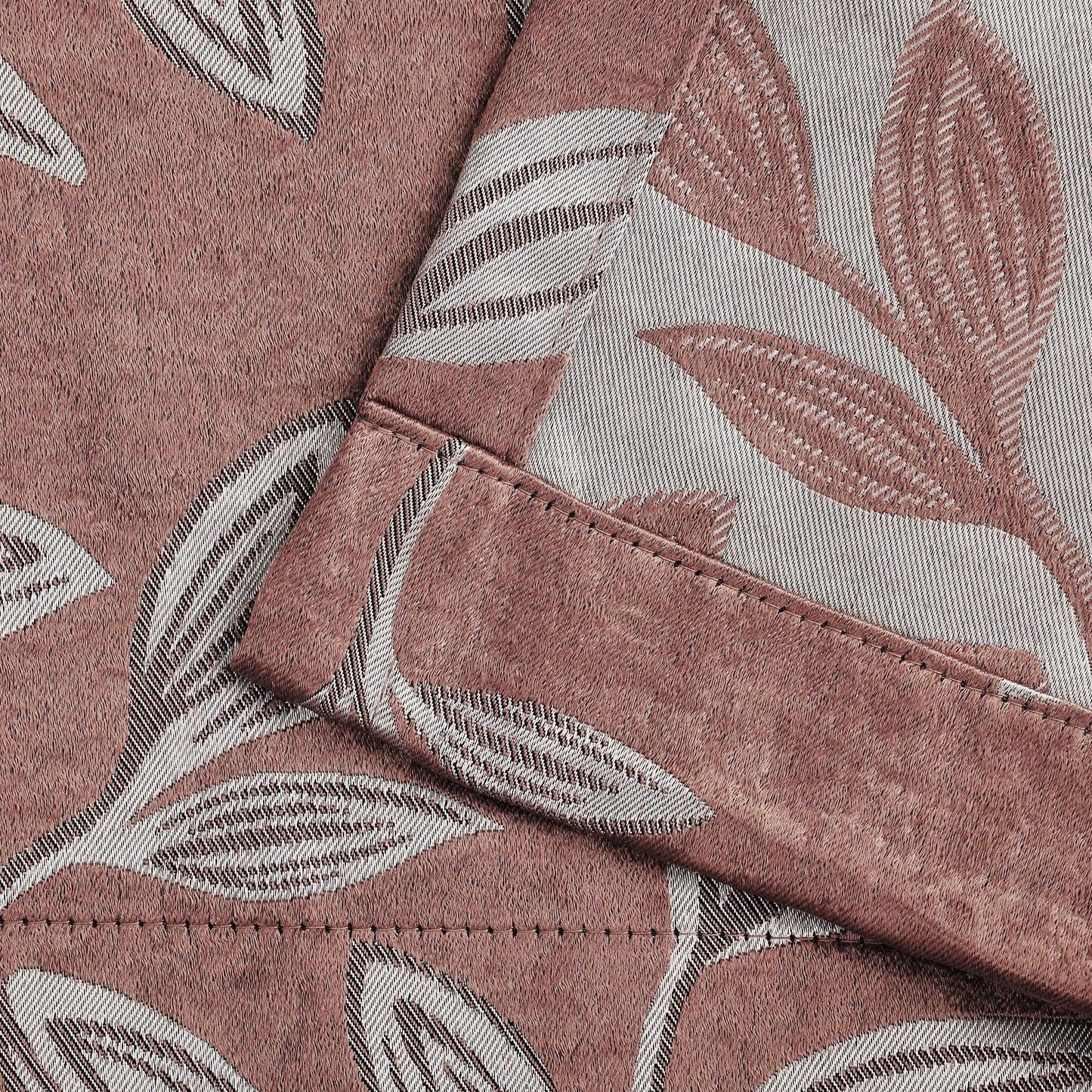 Leaves Machine Washable Room Darkening Blackout Curtains. Set of 2