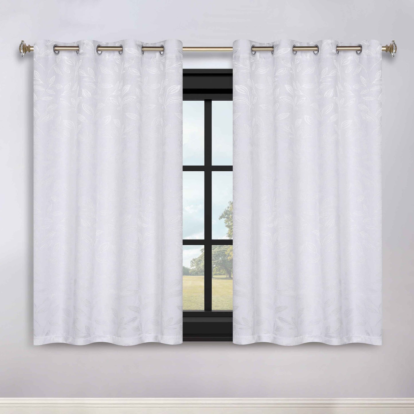 Leaves Room Darkening Grommet Blackout Curtain Panels. Set of 2
