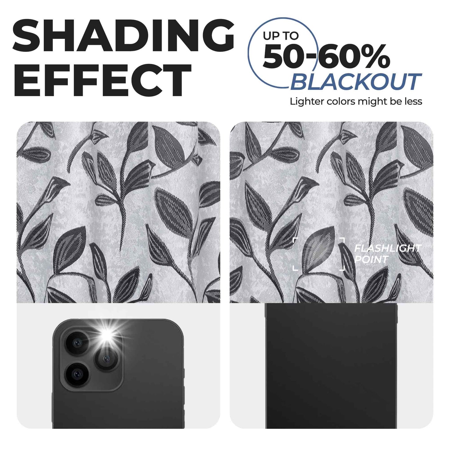 Leaves Room Darkening Grommet Blackout Curtain Panels. Set of 2