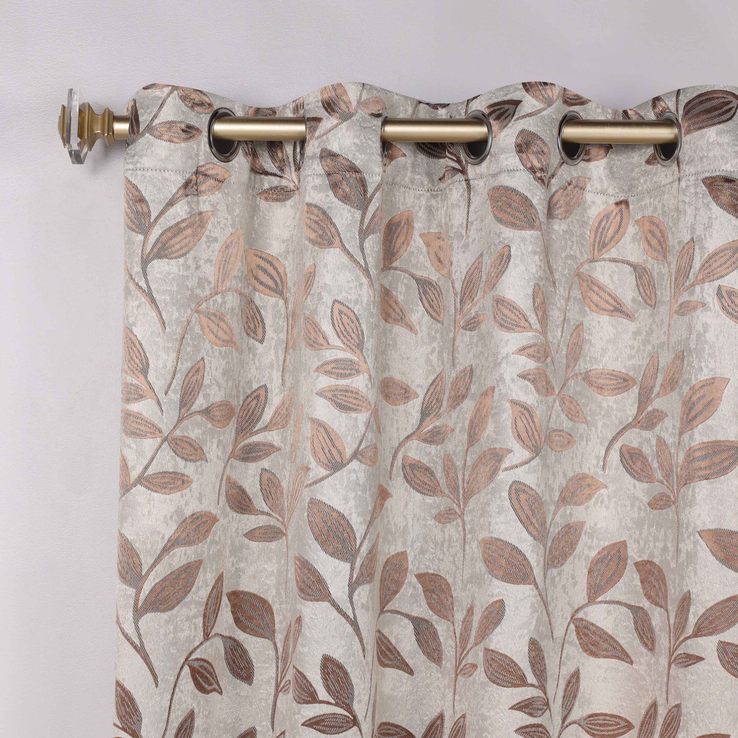 Leaves Room Darkening Washable Blackout Curtain Panels. Set of 2