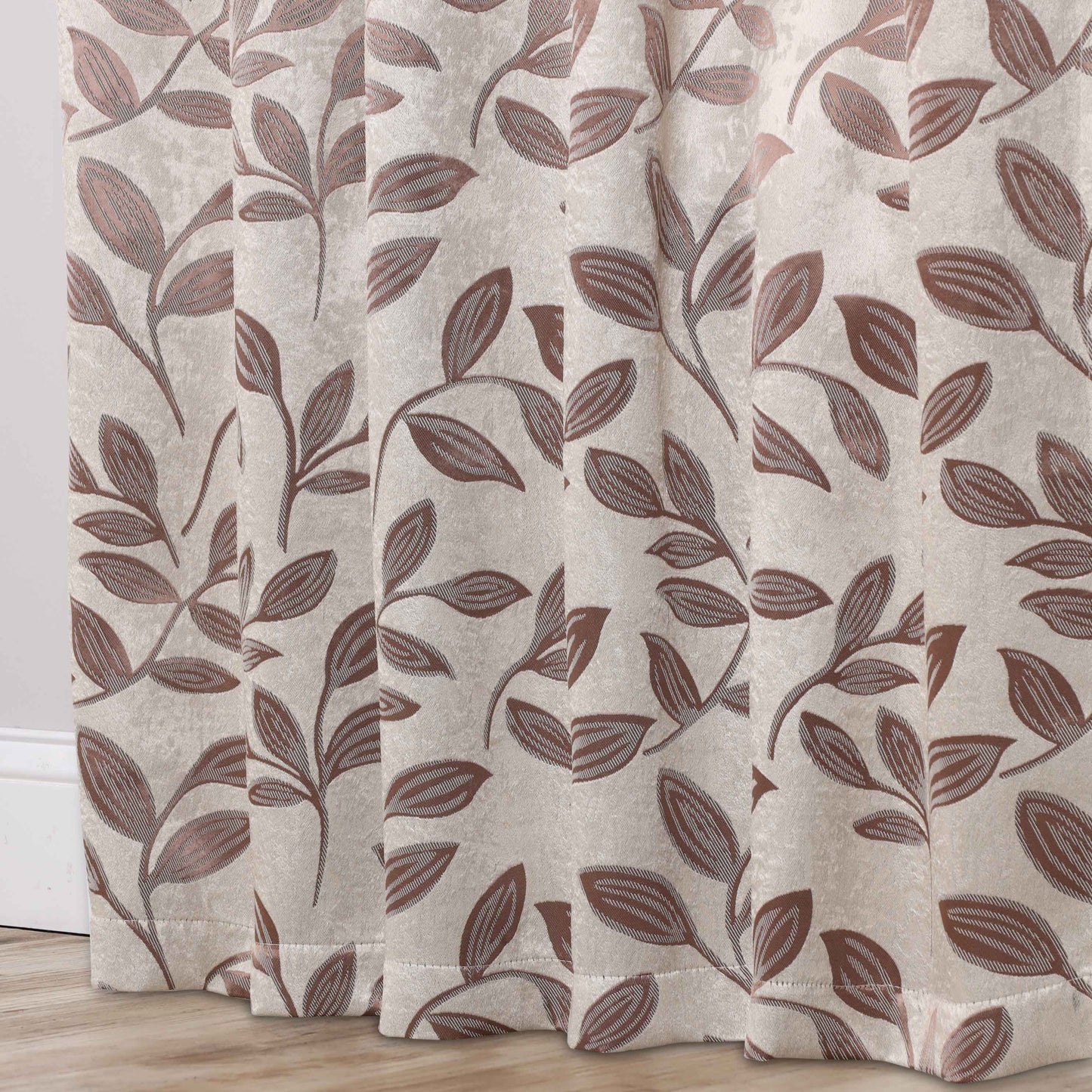 Leaves Room Darkening Washable Blackout Curtain Panels. Set of 2