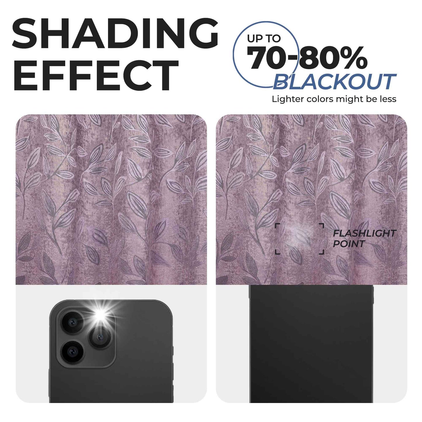 Leaves Room Darkening Washable Blackout Curtain Panels. Set of 2