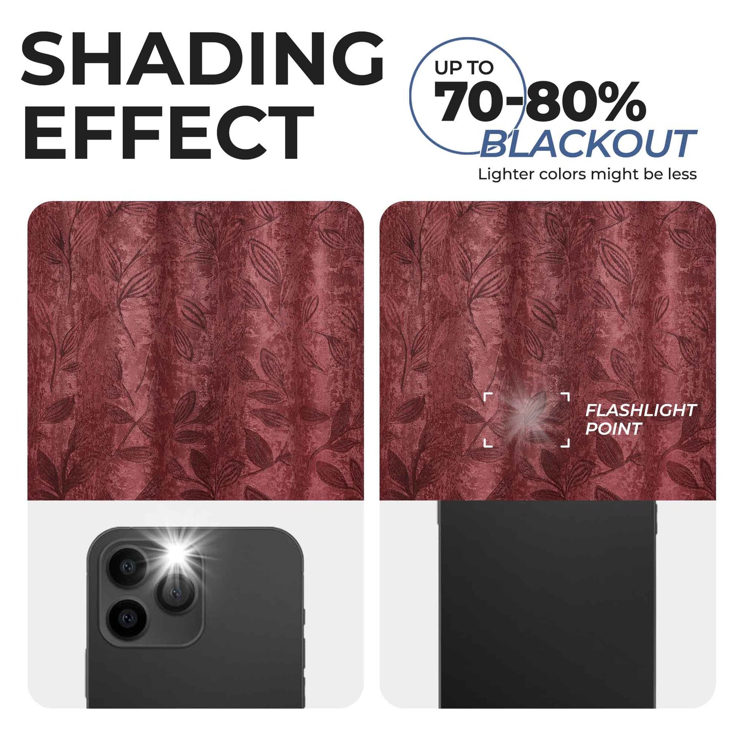 Leaves Room Darkening Washable Blackout Curtain Panels. Set of 2