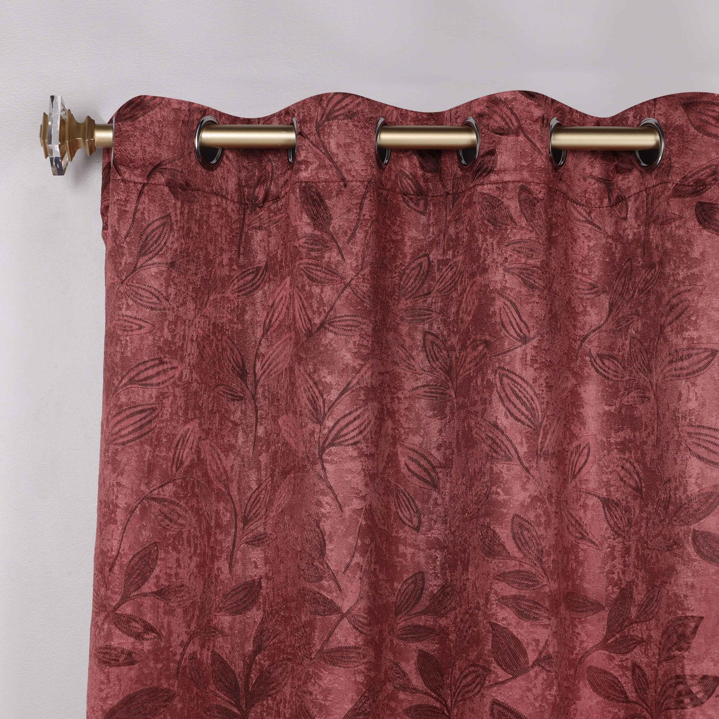 Leaves Room Darkening Washable Blackout Curtain Panels. Set of 2