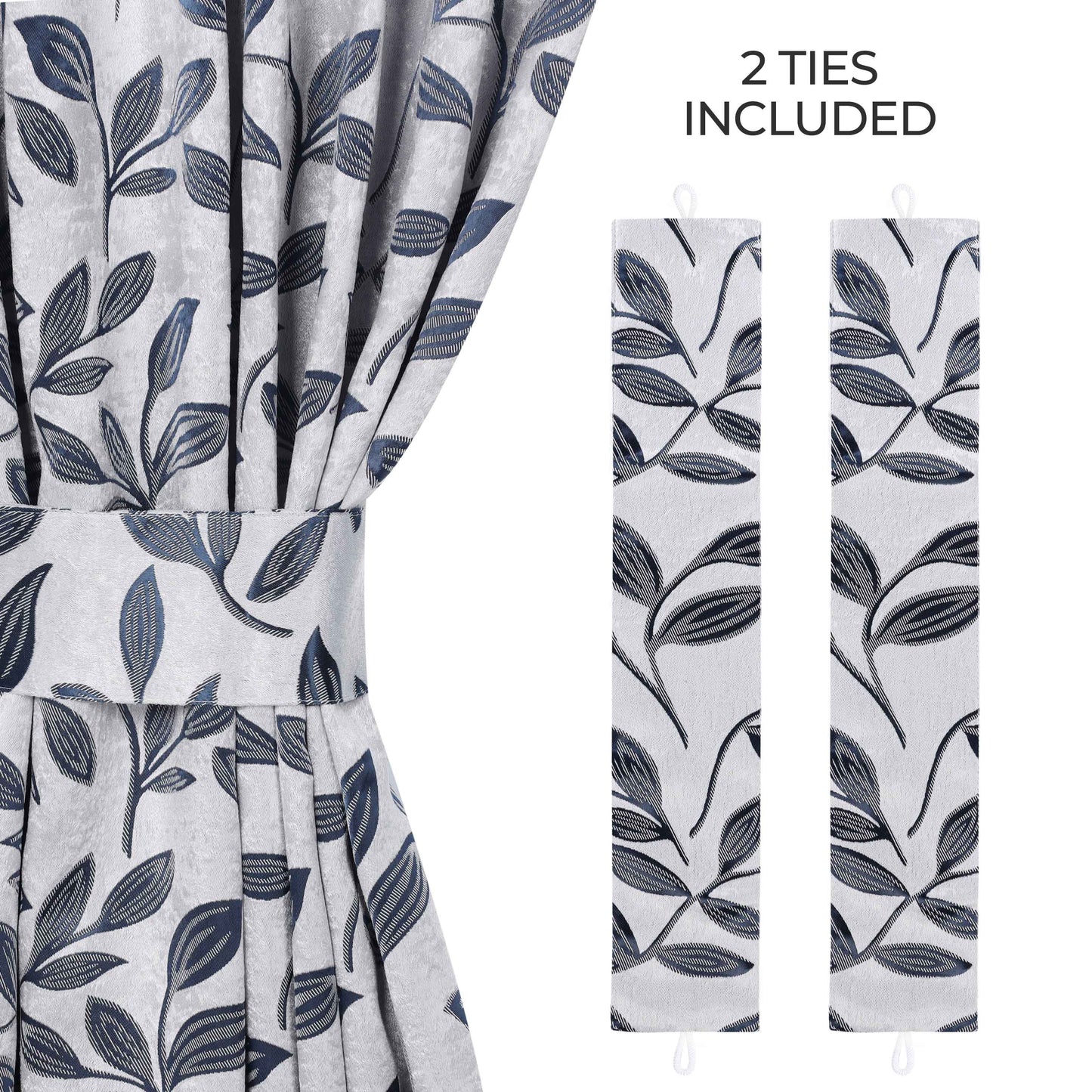 Leaves Room Darkening Washable Blackout Curtain Panels. Set of 2