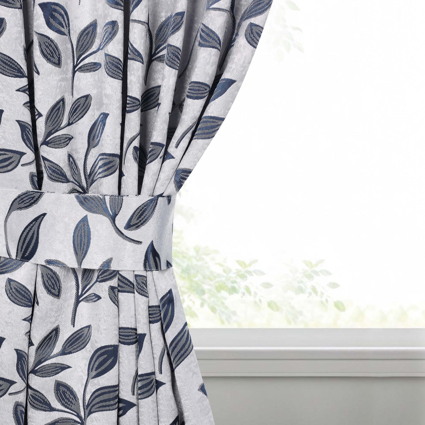Leaves Room Darkening Washable Blackout Curtain Panels. Set of 2