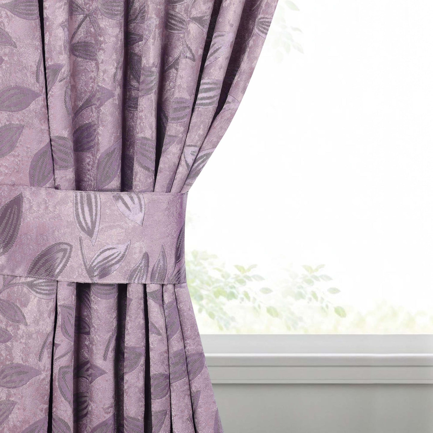 Leaves Room Darkening Washable Blackout Curtain Panels. Set of 2