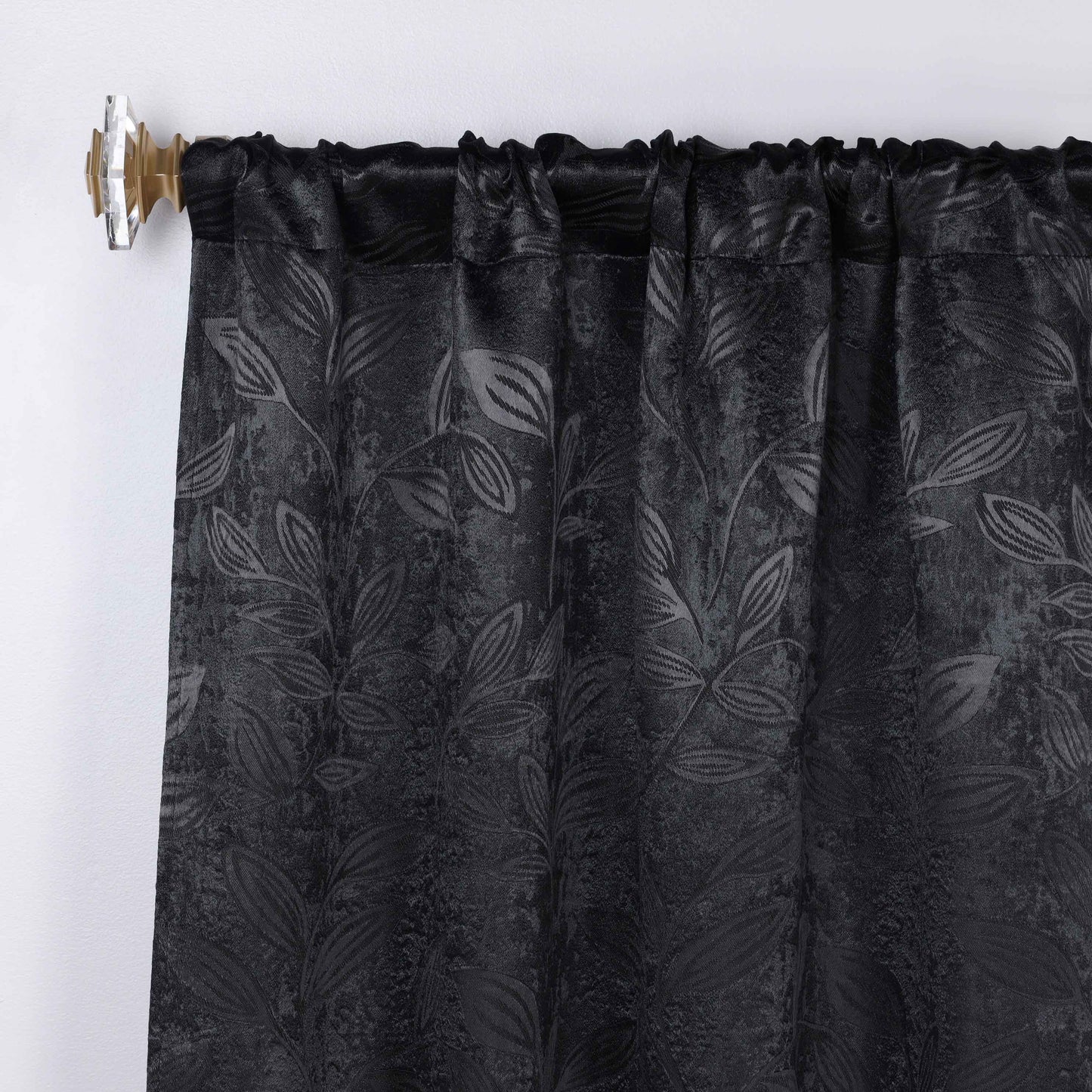 Leaves Washable Room Darkening Blackout Curtain Panels. Set of 2