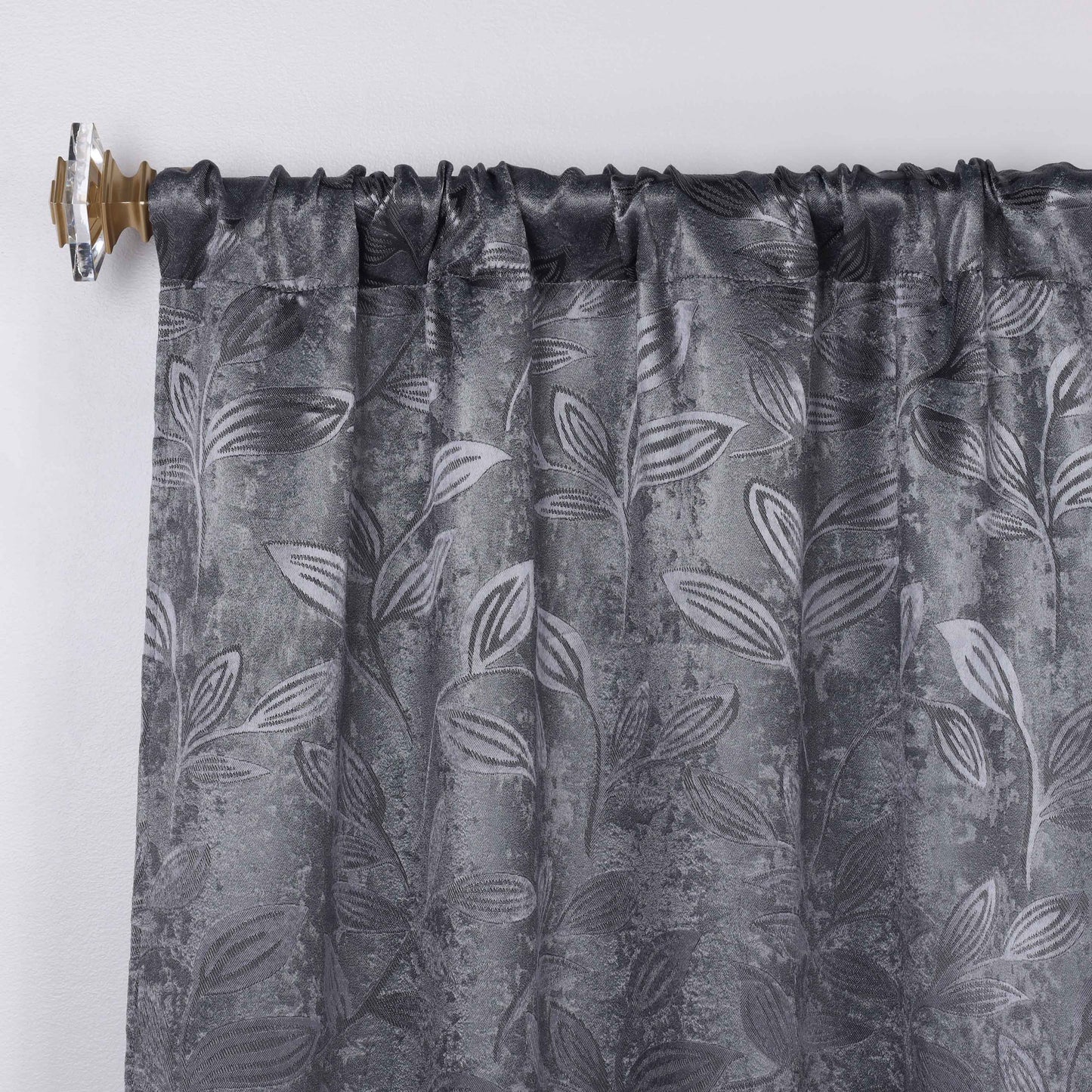 Leaves Washable Room Darkening Blackout Curtain Panels. Set of 2