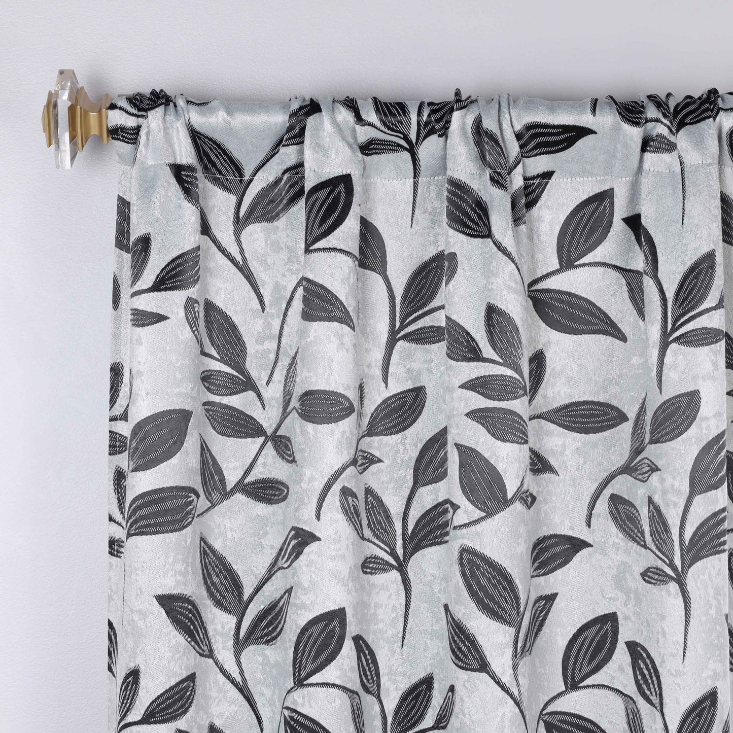 Leaves Washable Room Darkening Blackout Curtain Panels. Set of 2