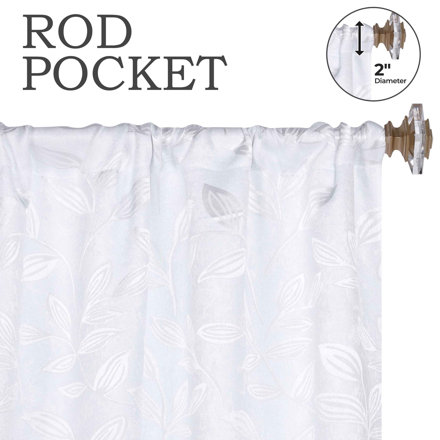 Leaves Washable Room Darkening Blackout Curtain Panels. Set of 2