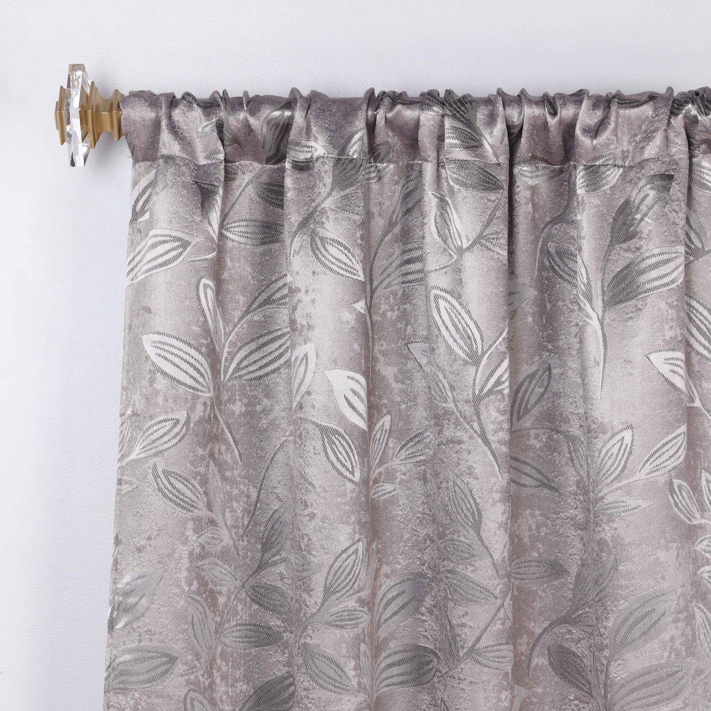 Leaves Washable Room Darkening Blackout Curtain Panels. Set of 2