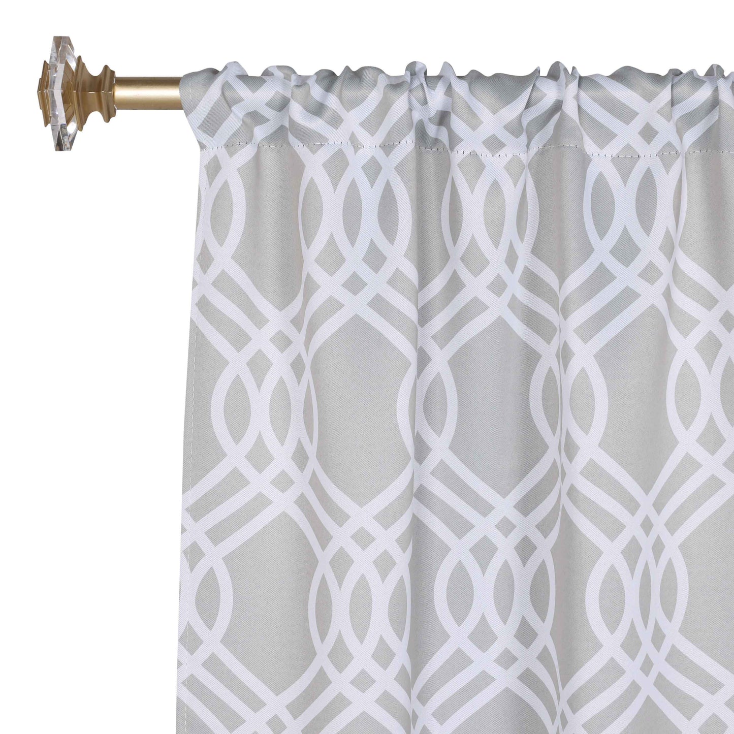Ribbon Trellis Washable Room Darkening Blackout Curtains. Set of 2