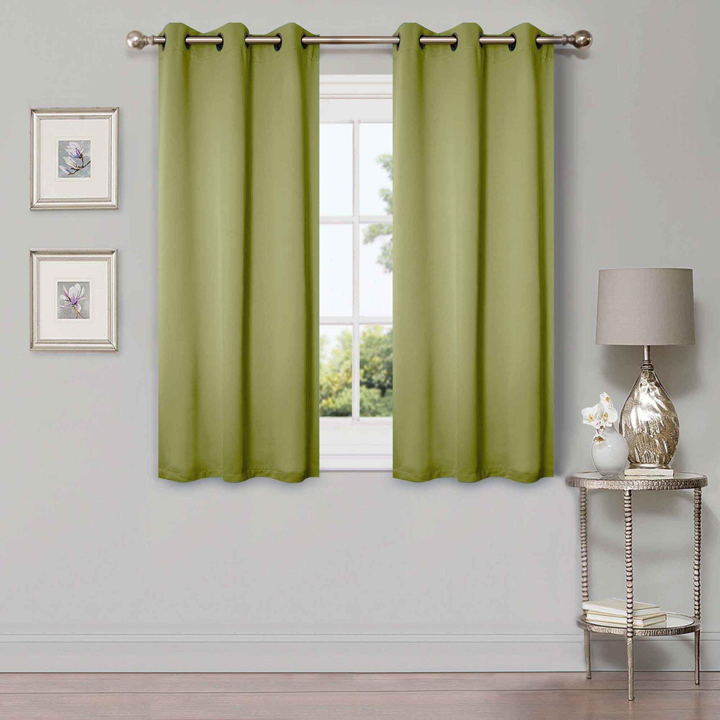 Solid Machine Washable Room Darkening Blackout Curtains. Set of 2