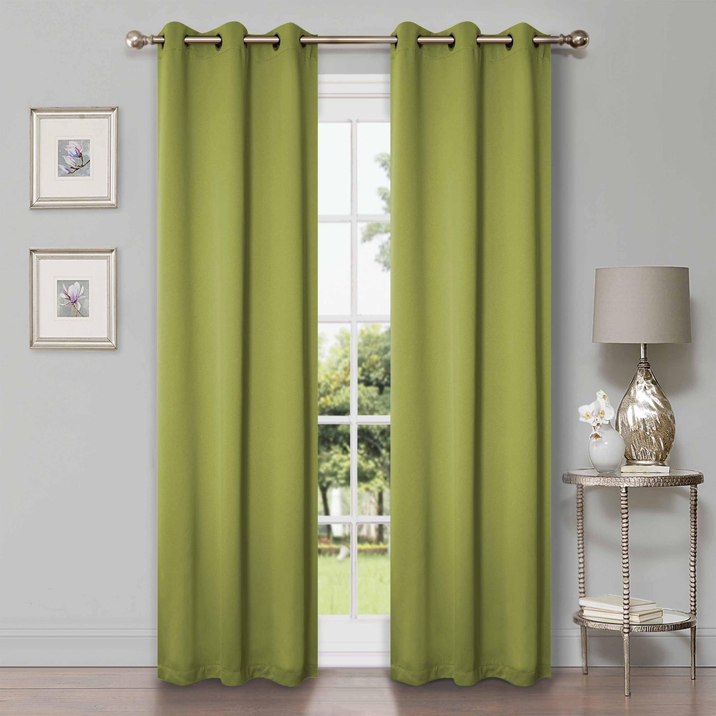Solid Machine Washable Room Darkening Blackout Curtains. Set of 2