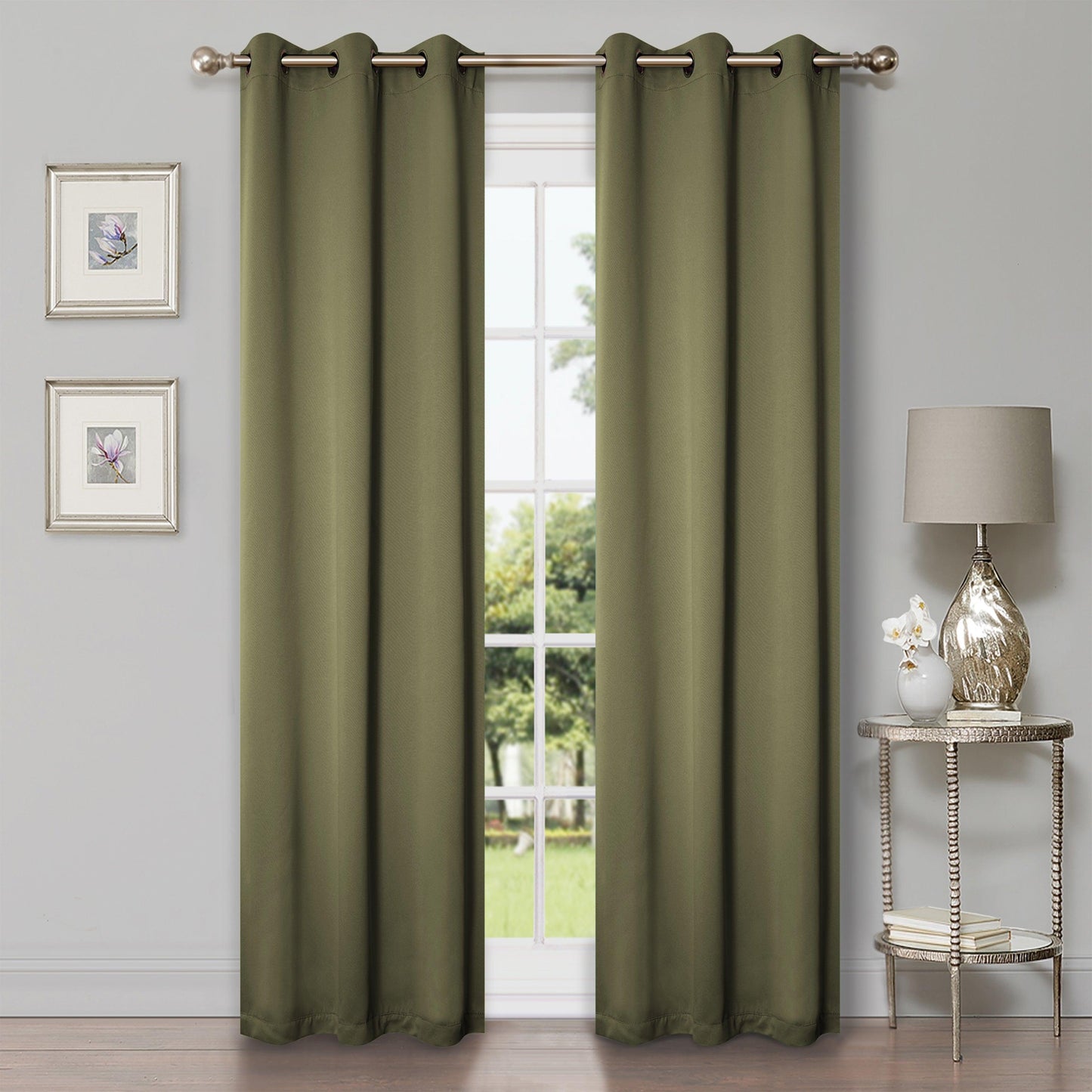 Solid Machine Washable Room Darkening Blackout Curtains. Set of 2