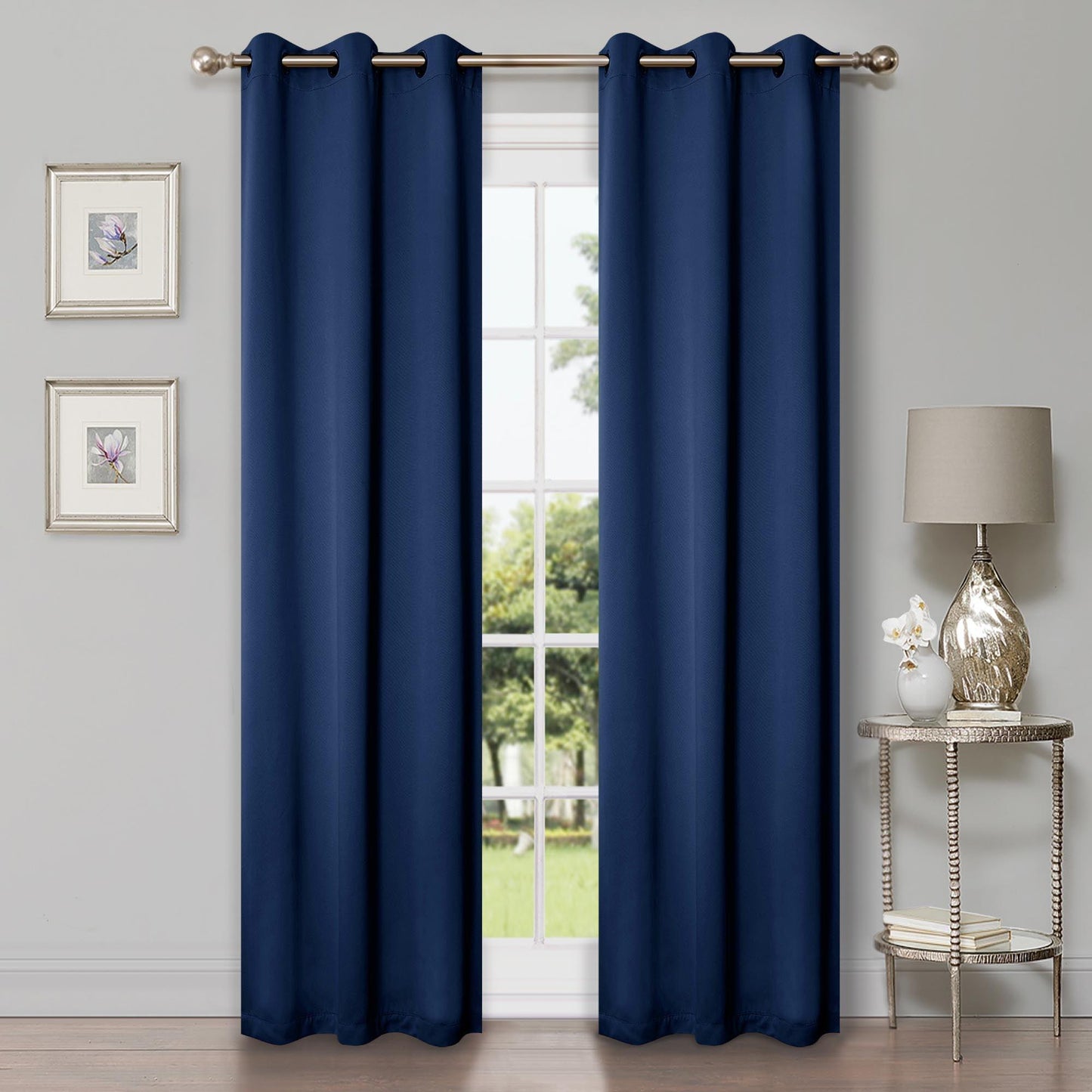 Solid Machine Washable Room Darkening Blackout Curtains. Set of 2