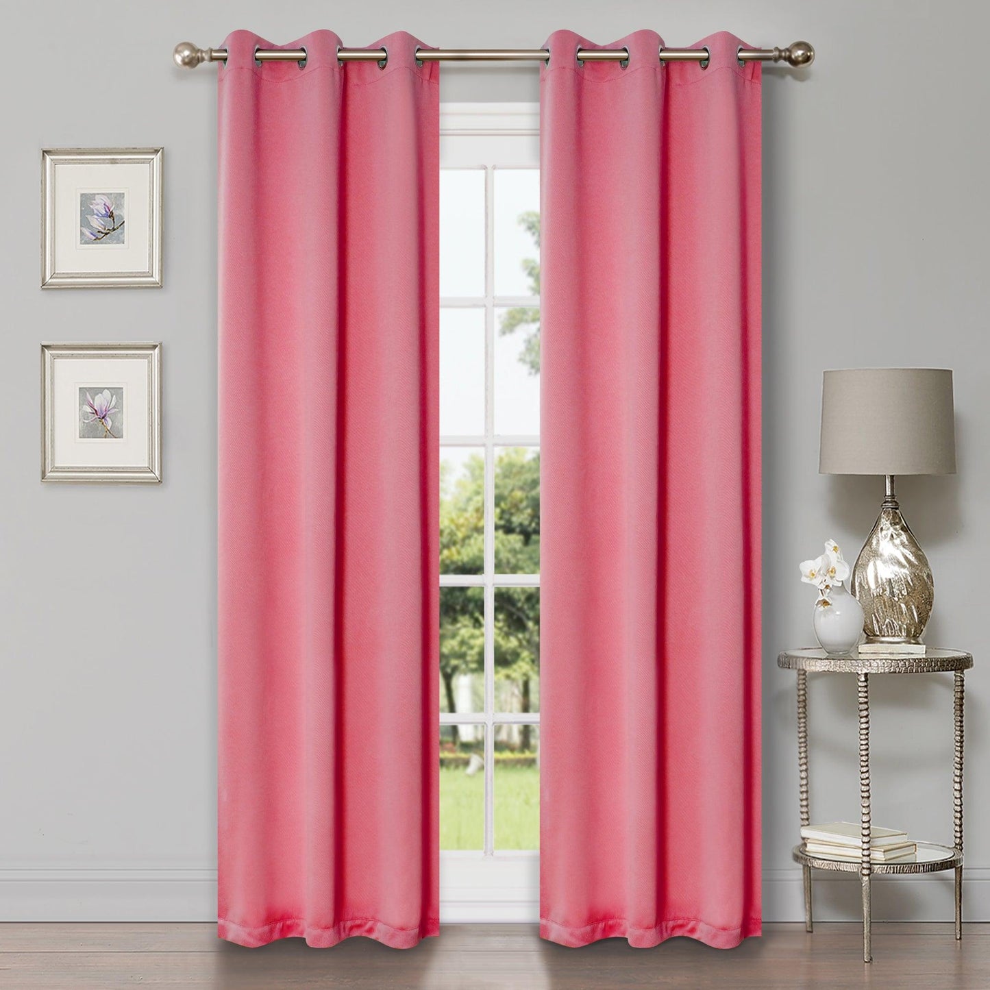 Solid Machine Washable Room Darkening Blackout Curtains. Set of 2