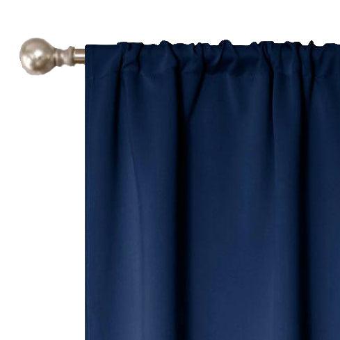 Solid Machine Washable Room Darkening Blackout Curtains. Set of 2