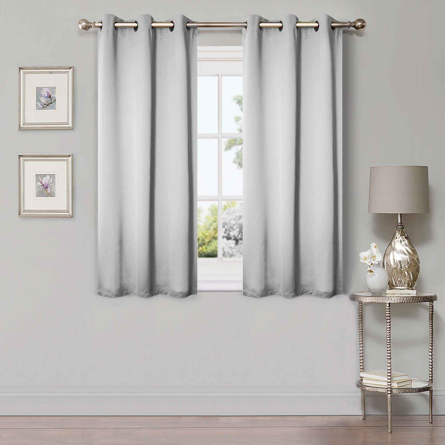 Solid Machine Washable Room Darkening Blackout Curtains. Set of 2