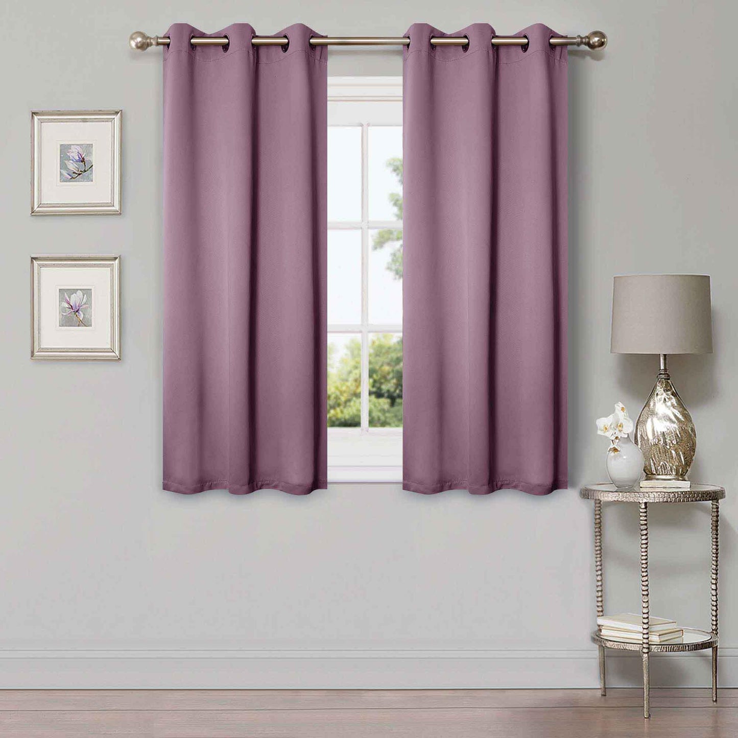 Solid Machine Washable Room Darkening Blackout Curtains. Set of 2