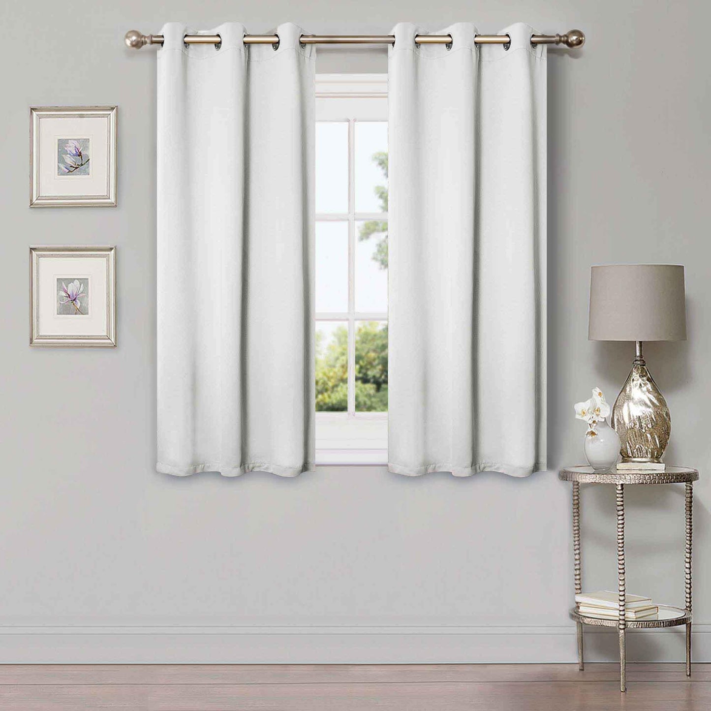 Solid Machine Washable Room Darkening Blackout Curtains. Set of 2