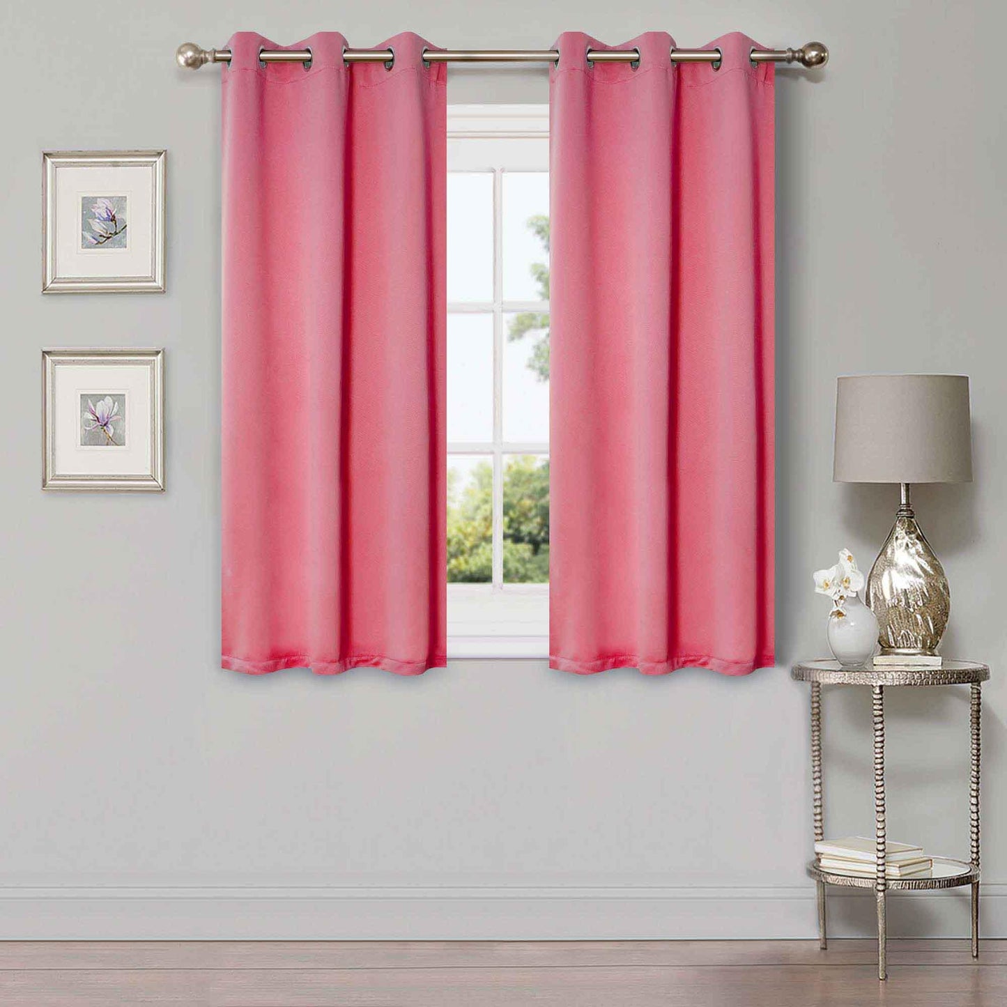 Solid Machine Washable Room Darkening Blackout Curtains. Set of 2
