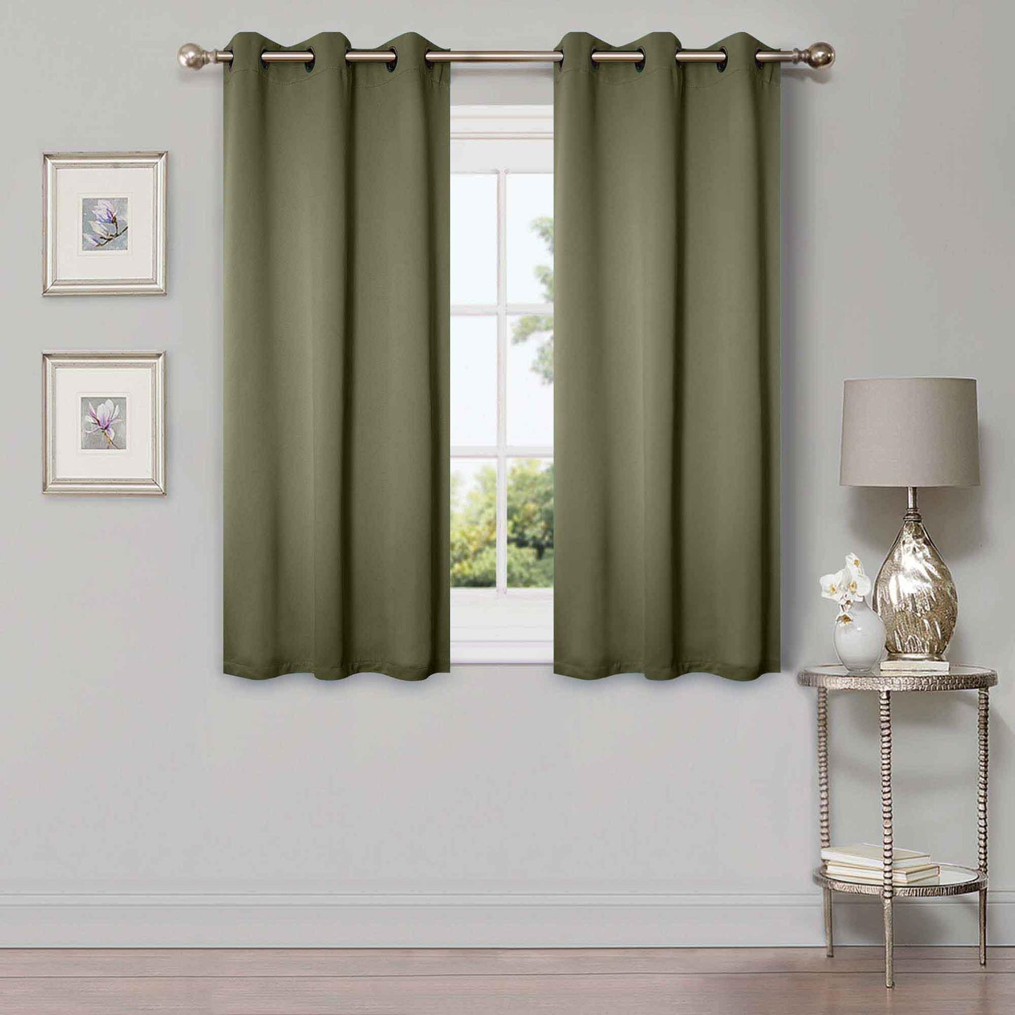 Solid Machine Washable Room Darkening Blackout Curtains. Set of 2